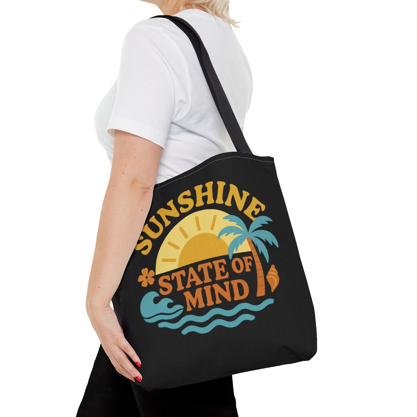 Sunshine State of Mind Tote Bag, Beach Bag, Summer Accessory, Eco-Friendly Tote, Gift for Travelers, Casual Everyday Tote