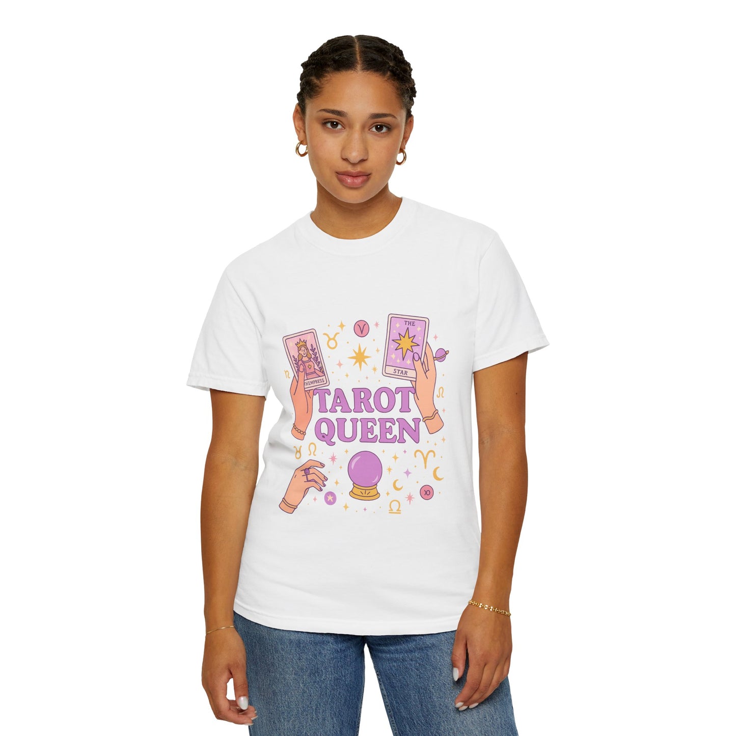 Tarot Queen Graphic Tee, Unisex T-Shirt, Astrology Apparel, Gift for Tarot Lovers, Boho Style Clothing, Spiritual Fashion