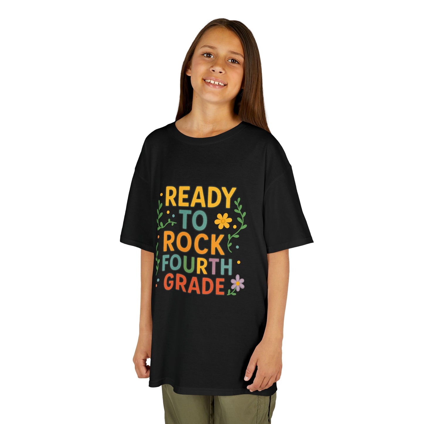 Ready to Rock Fourth Grade Kids Heavy Cotton Tee, Back to School Shirt, Toddler T-Shirt, Birthday Gift, Cute Kids Clothing