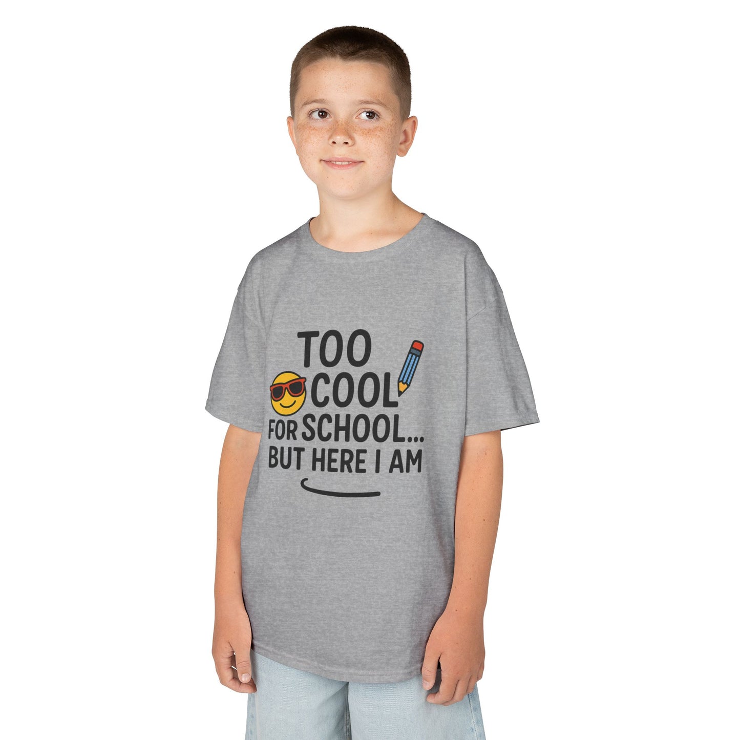 Kids Fun Tee: 'Too Cool for School' Graphic Shirt, Kids Tops, Back to School Wear, Birthday Gift, Casual Apparel