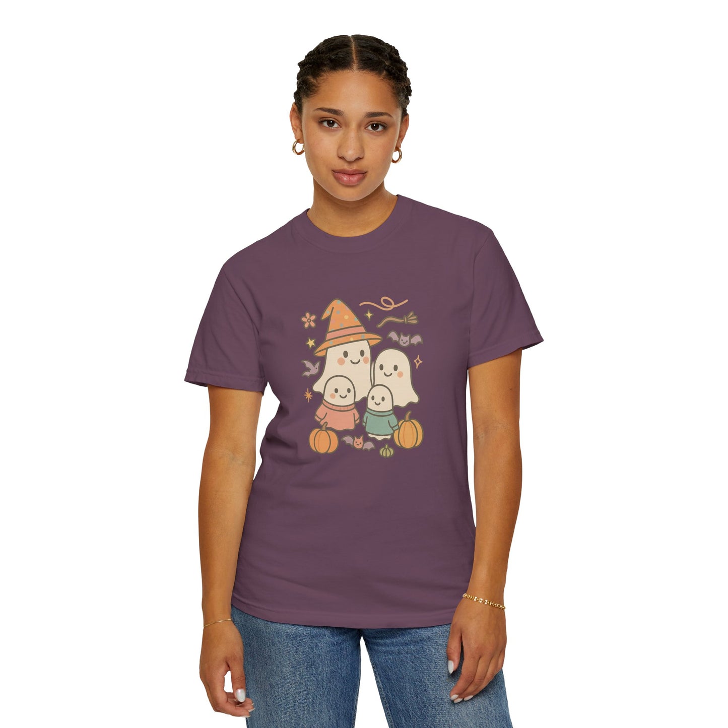 Adorable Halloween Ghost Family Comfort Colors T-Shirt, Cute Fall Tee, Halloween Costume, Unisex Gift, Spooky Season Fun