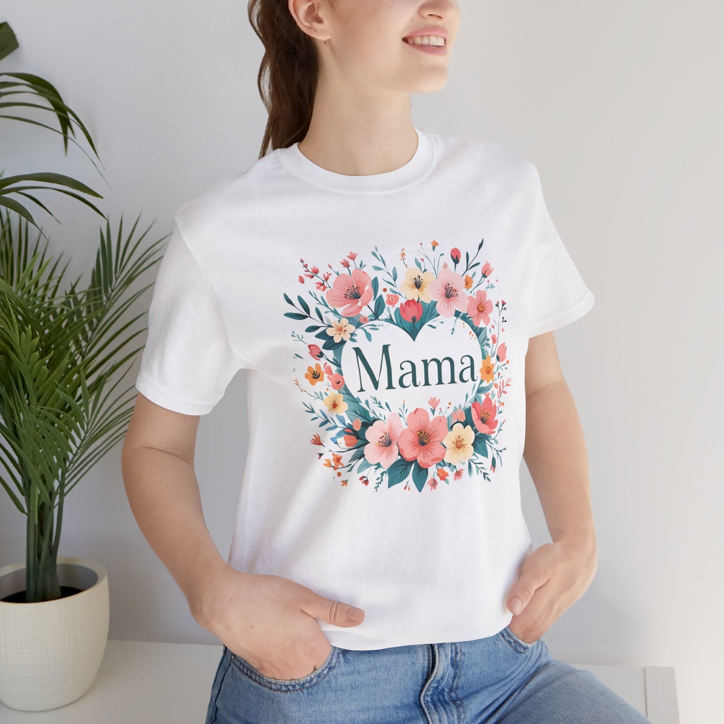 Floral Mama Tee - Perfect Gift for Moms, Mothers Day Shirt, Casual Wear, Birthday Surprise, Family Gathering