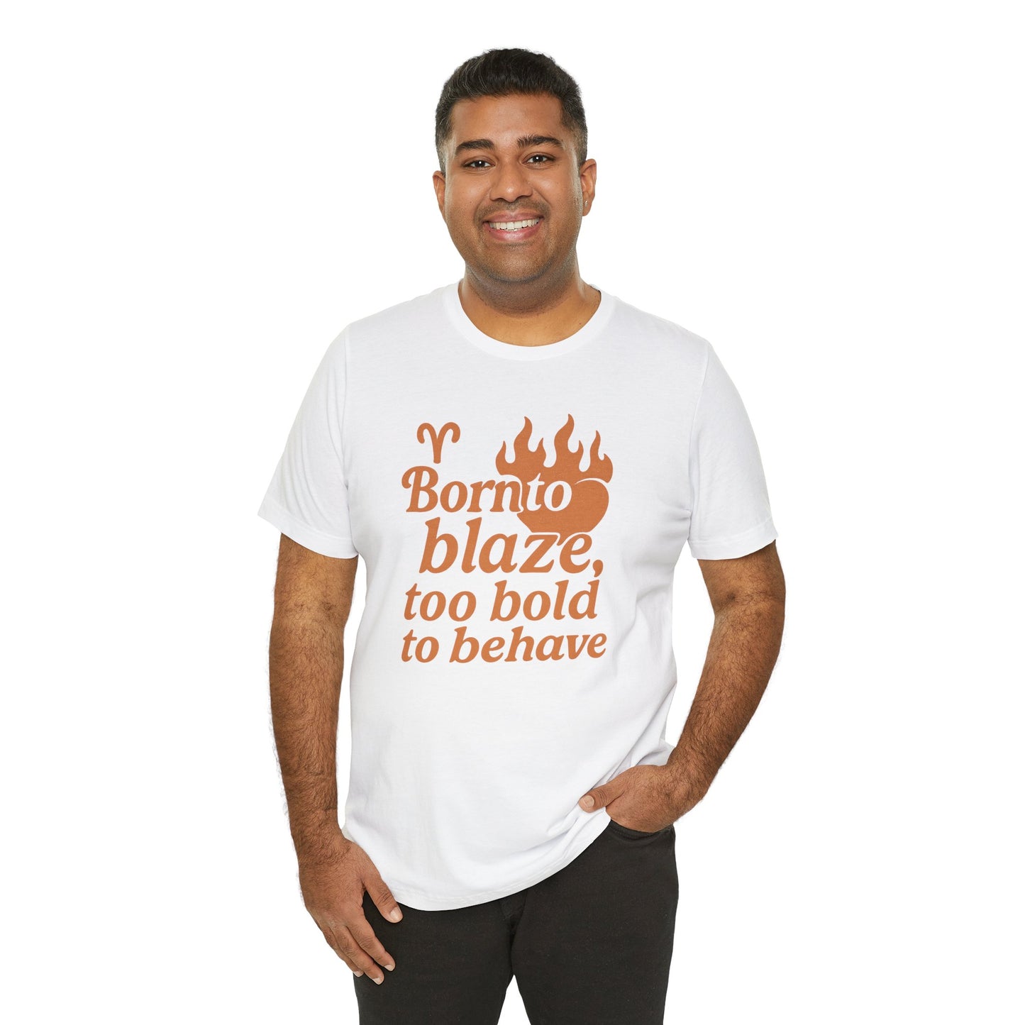 Born to Blaze Unisex Short Sleeve Tee - Aries Zodiac Shirt, Fire Sign T-Shirt, Birthday Gift, Astrology Apparel, Casual Wear, Graphic Tee