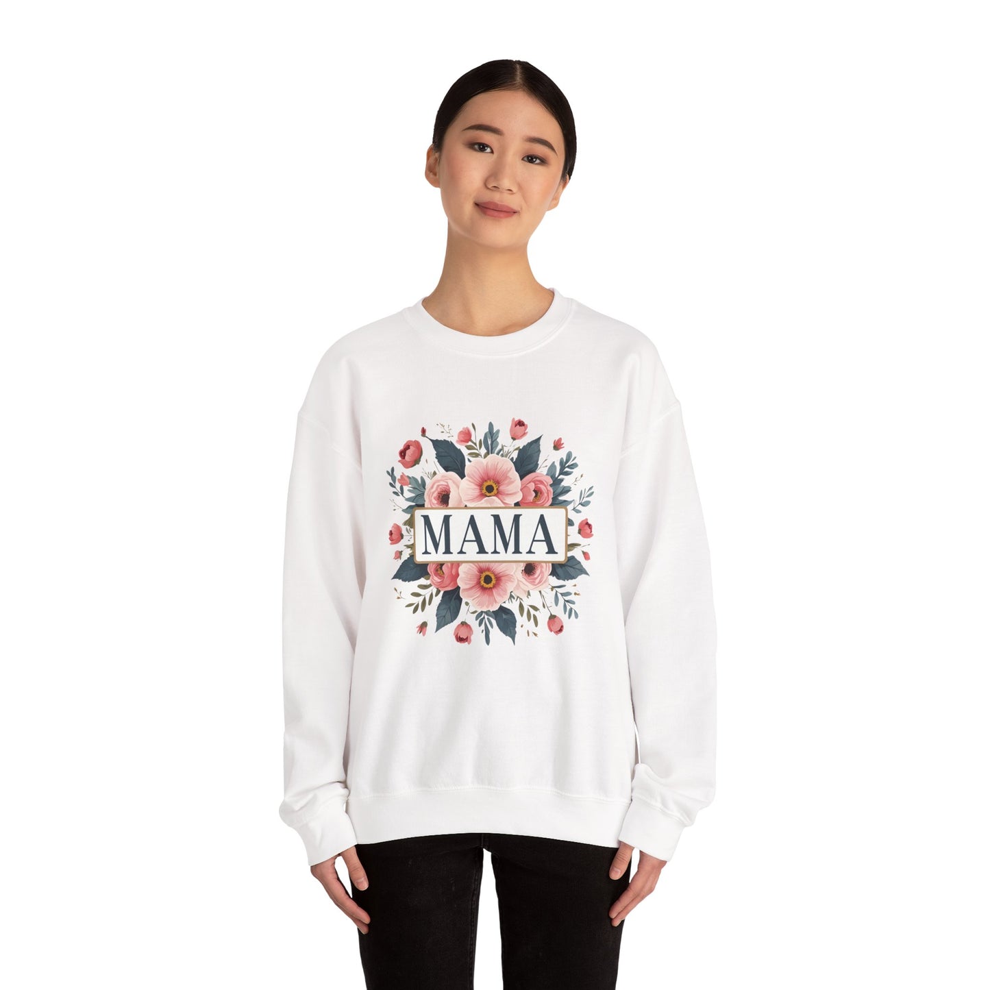 Floral Mama Sweatshirt, Mother's Day Gift, Cozy Sweatshirt, Unisex Crewneck, Floral Sweatshirt for Moms, Spring Fashion