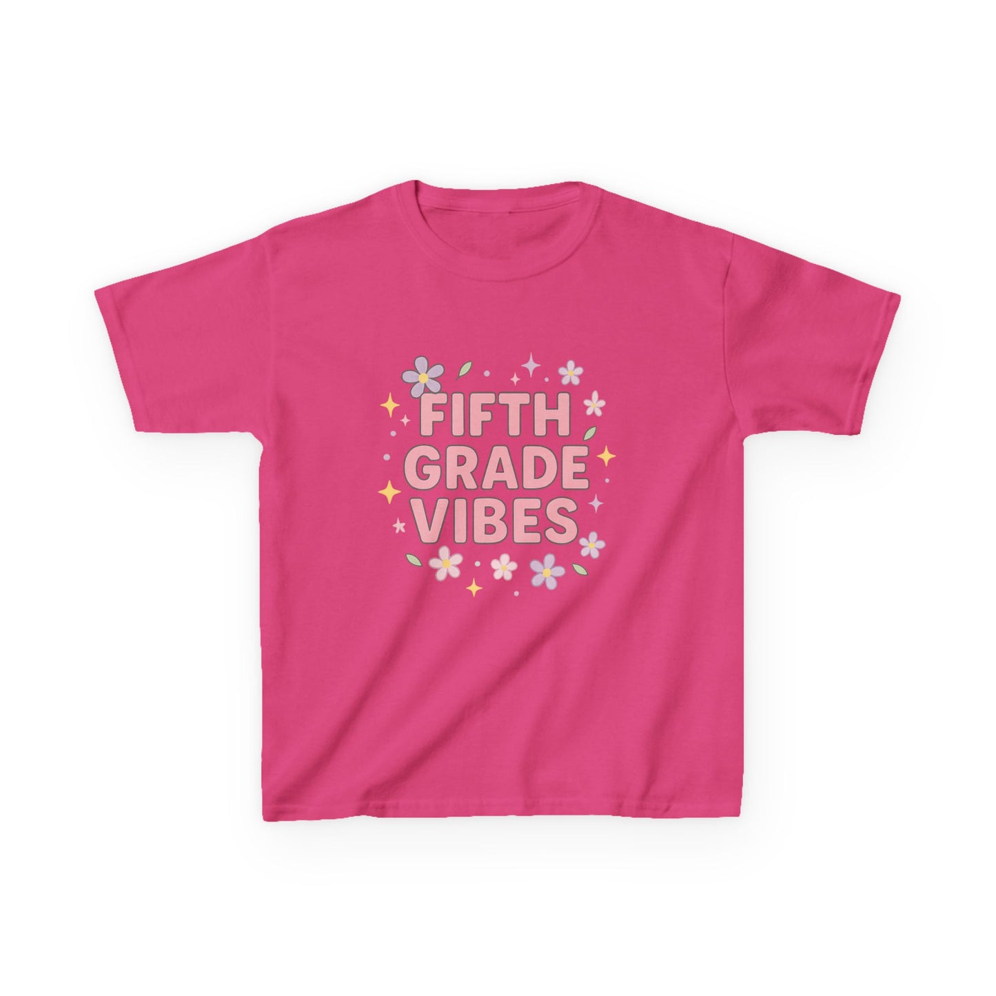 Fifth Grade Vibes Kids Tee, Fun Youth T-Shirt, Back to School Apparel, Flower Power Tee, Casual Summer Shirt, Gift for Kids