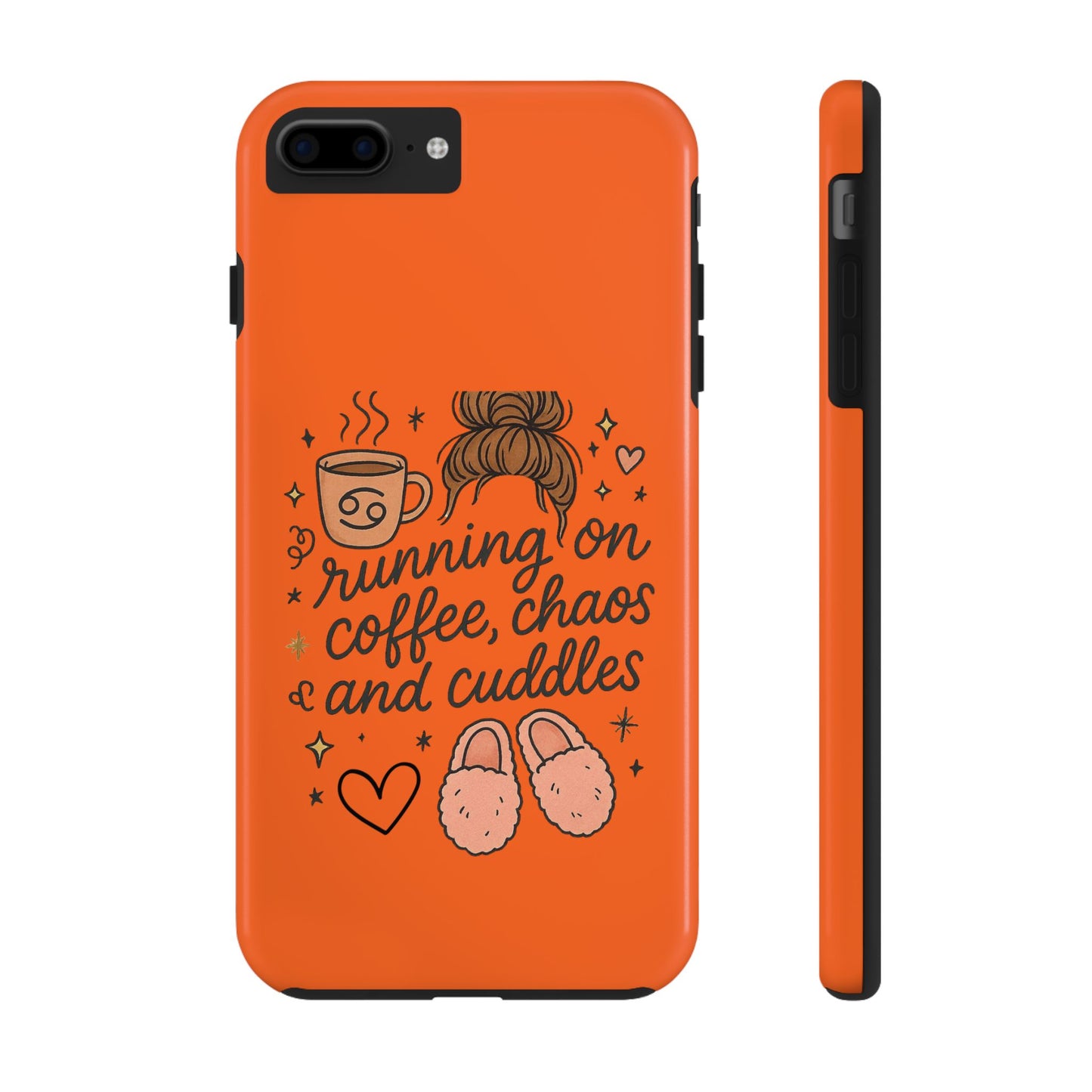 Cute Coffee Chaos Phone Case - Running on Coffee, Chaos & Cuddles, Stylish Tough Case for Coffee Lovers, Gift for Friends, Cute Phone Cover