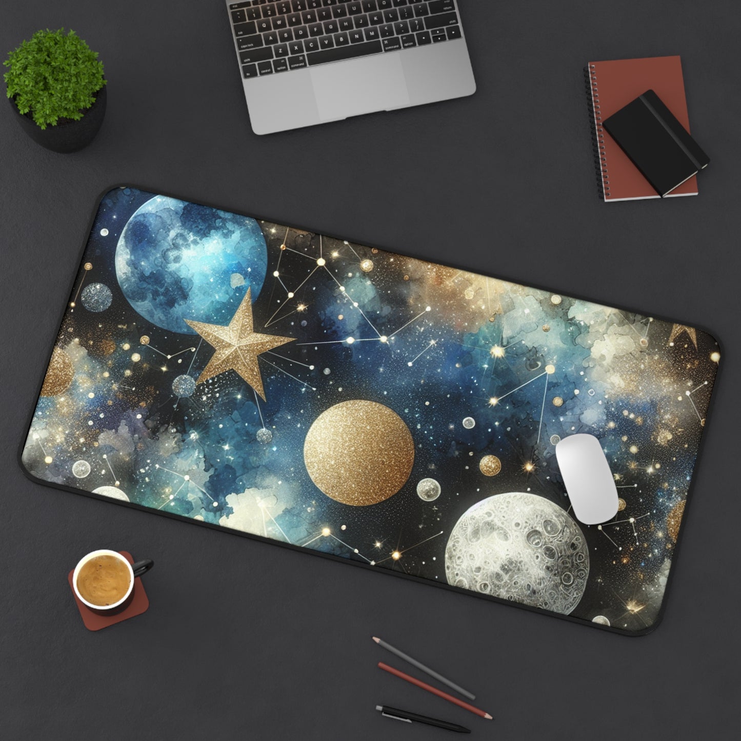 Cosmic Galaxy Desk Mat - Space-Themed Desk Accessories, Unique Gifts for Students, Home Office Decor, Gamer Mat, Astronomy Lovers