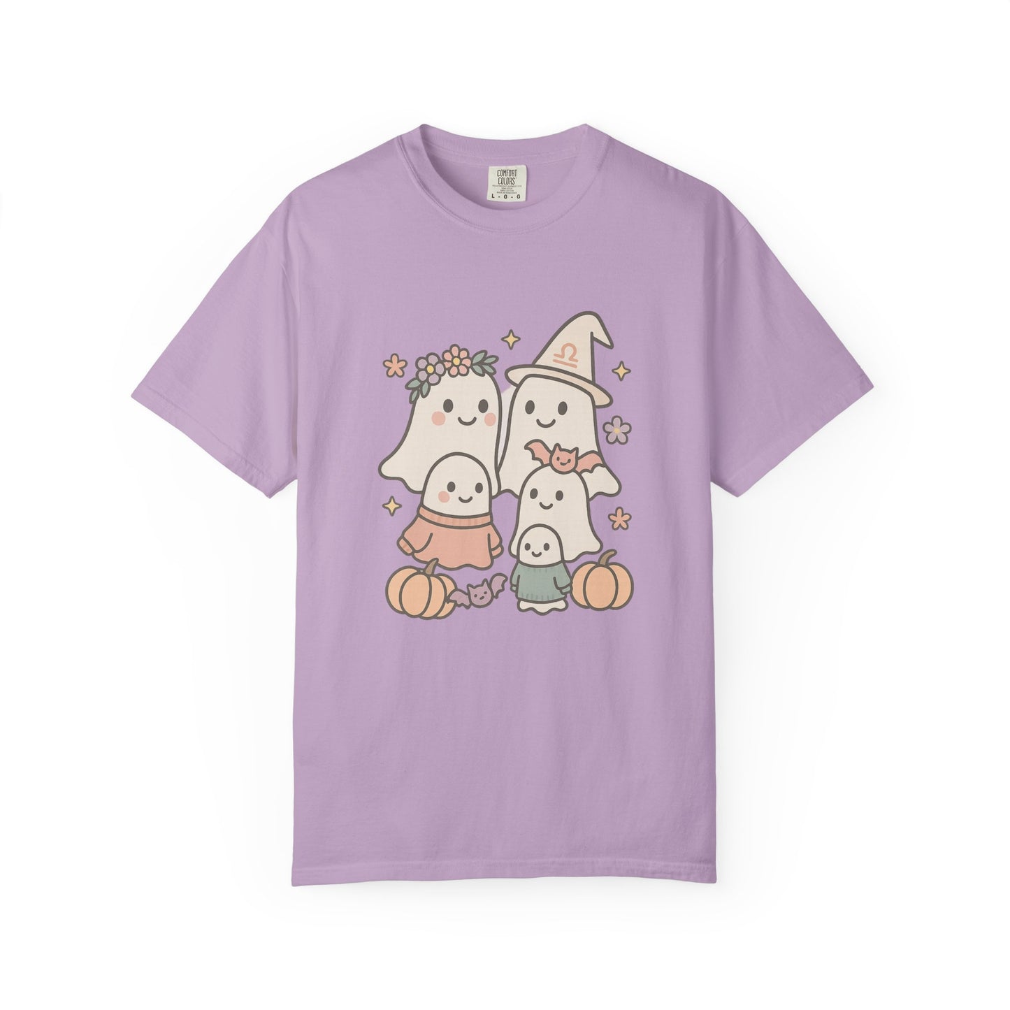 Cute Ghost Family Comfort Colors T-Shirt, Halloween Tee, Pumpkin Shirt, Fall Apparel, Unisex Garment-Dyed Top, Cute Halloween Gift