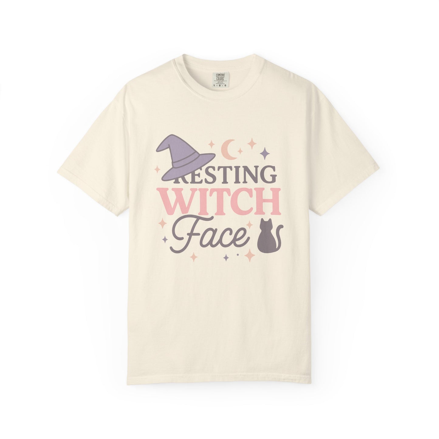 Fun Resting Witch Face Comfort Colors T-Shirt, Cozy Graphic Tee, Halloween Apparel, Gift for Witches, Unisex Seasonal Clothing, Witch-Themed Tee