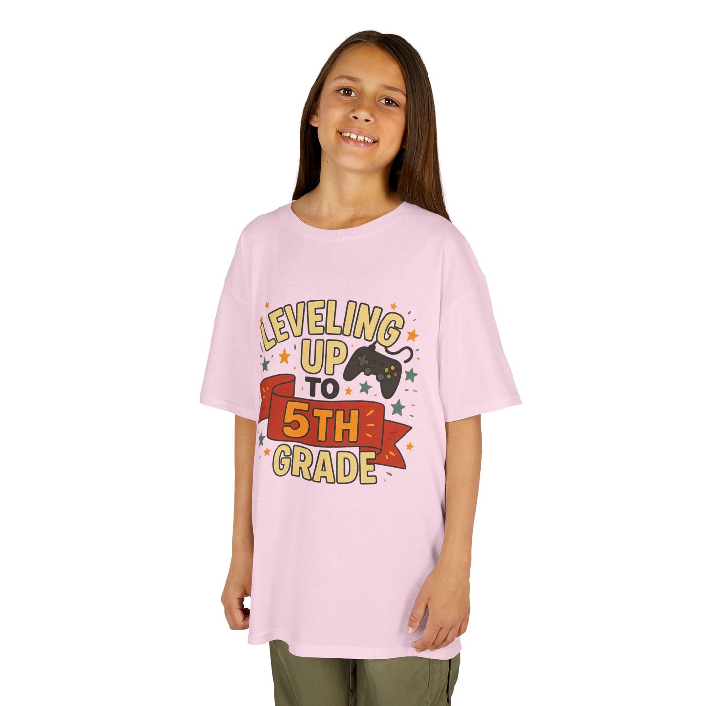 Kids Graduation Tee, Level Up to 5th Grade Shirt, Back to School Gift, Fun Class Celebration Top, Children's Achievement T-Shirt