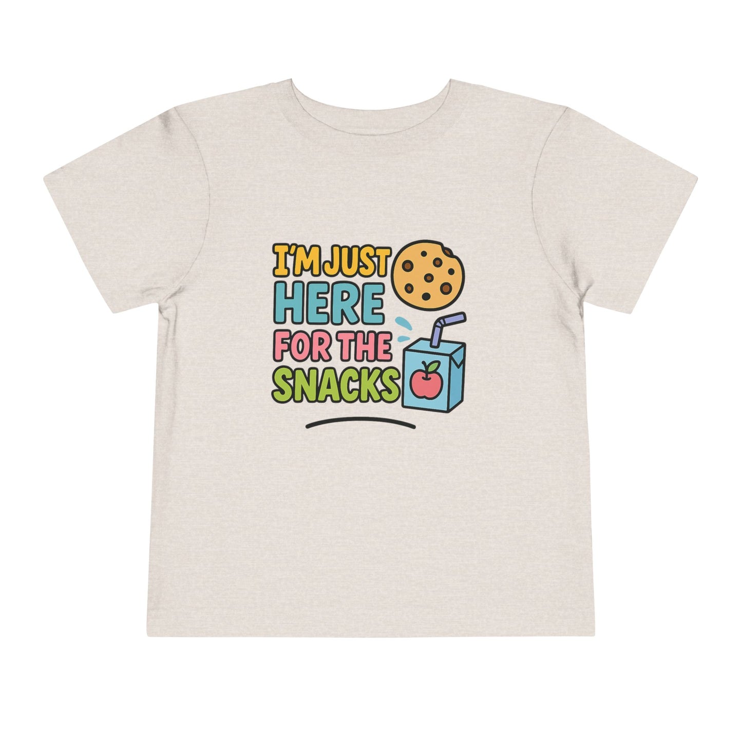 Funny Toddler Tee - I'm Just Here for the Snacks, Kids Short Sleeve Shirt, Snack Lover Gift, Playtime Top, Cute Toddler Clothing