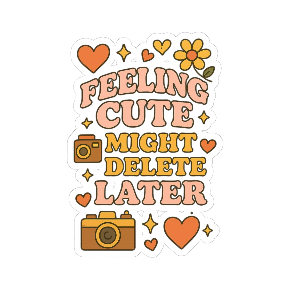 Cute Camera Kiss-Cut Stickers, Aesthetic Laptop Decals, Fun Gift for Friends, Scrapbooking Supplies, Phone Accessories