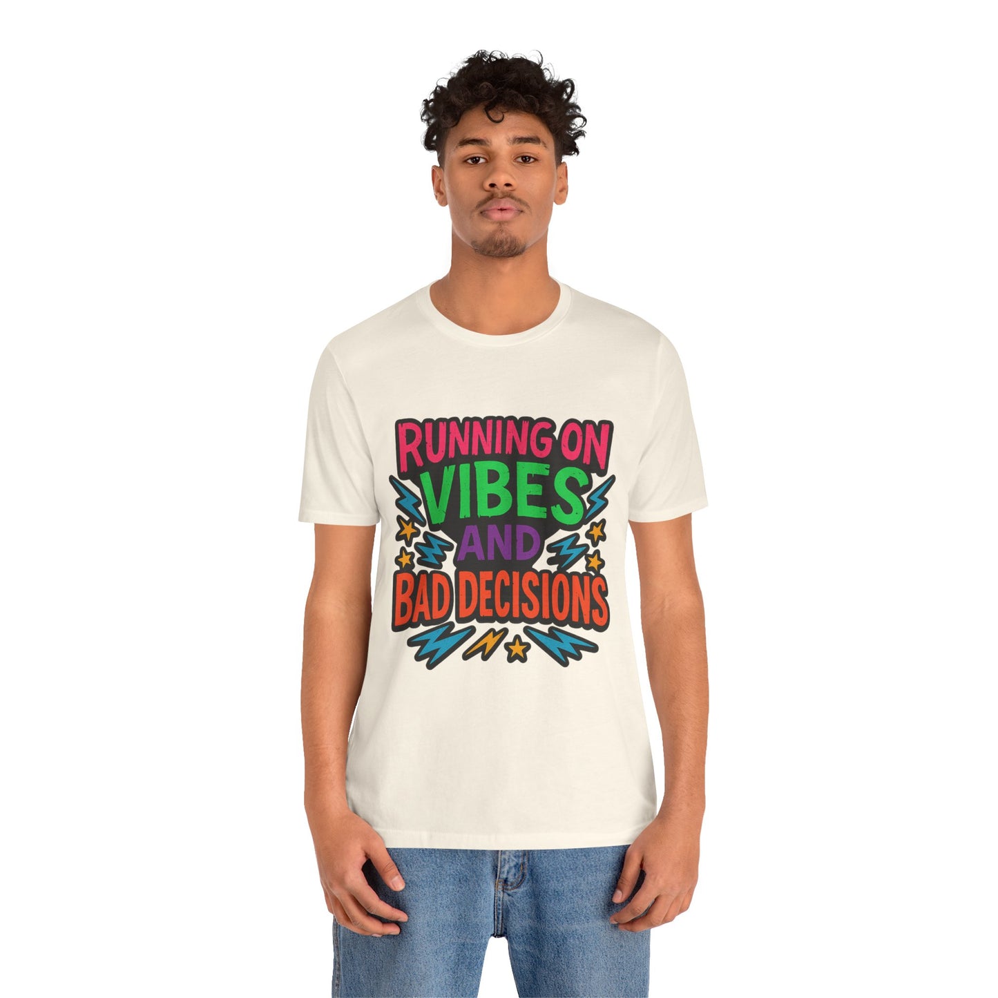 Vibes & Decisions Tee, Unisex Graphic T-Shirt, Trendy Casual Wear, Gift for Friends, Summer Style, Fun Tee for Parties