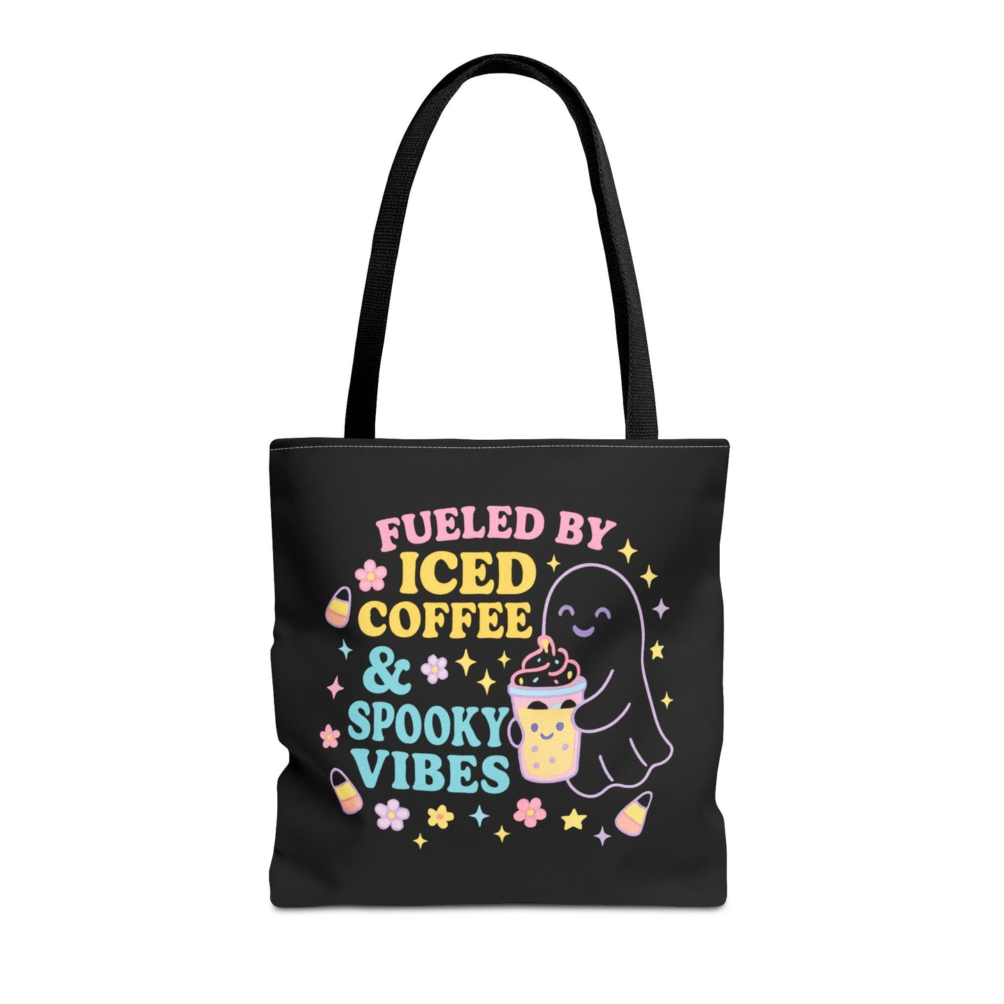 Spooky Vibes Tote Bag - Iced Coffee Lover's Accessory, Shopping Bag, Gift, Halloween Decor, Beach Bag, Everyday Use