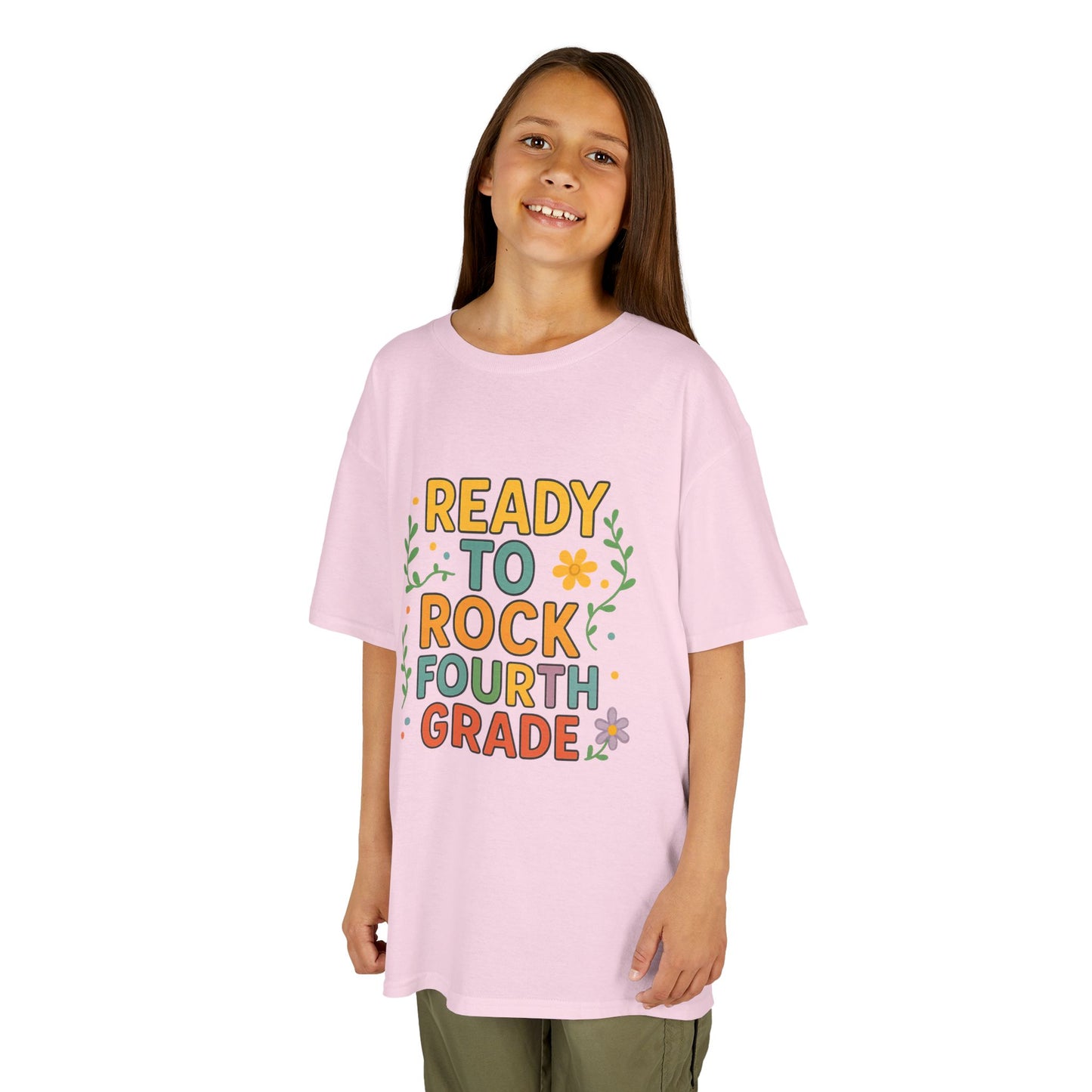 Ready to Rock Fourth Grade Kids Heavy Cotton Tee, Back to School Shirt, Toddler T-Shirt, Birthday Gift, Cute Kids Clothing