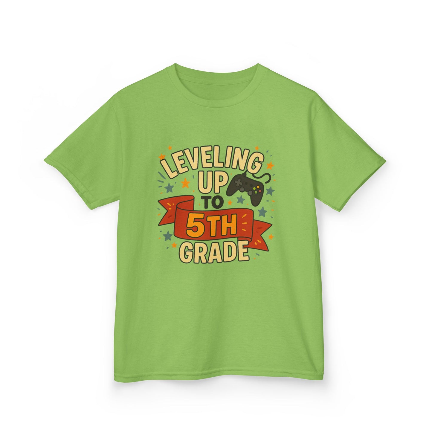 Kids Graduation Tee, Level Up to 5th Grade Shirt, Back to School Gift, Fun Class Celebration Top, Children's Achievement T-Shirt