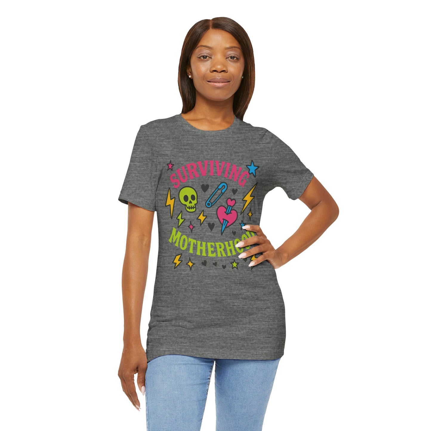 Surviving Motherhood Tee, Funny Mom Shirt, Gift for New Moms, Mother's Day Tee, Cute Graphic T-Shirt, Unisex Casual Wear