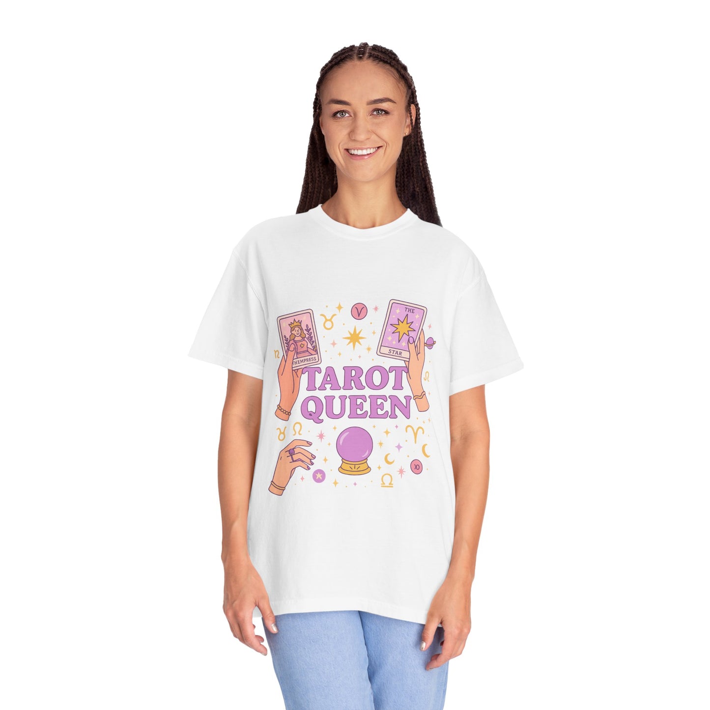 Tarot Queen Graphic Tee, Unisex T-Shirt, Astrology Apparel, Gift for Tarot Lovers, Boho Style Clothing, Spiritual Fashion