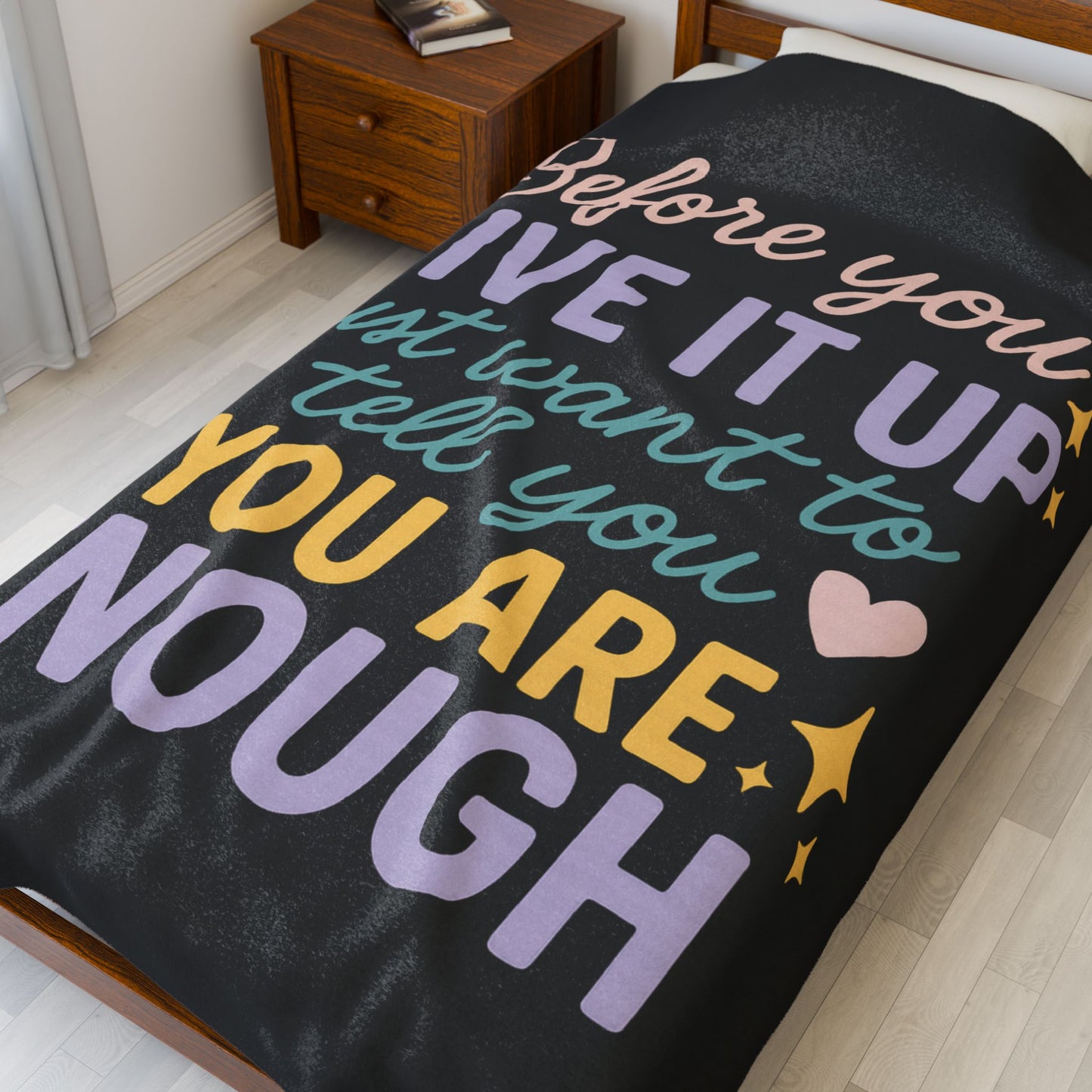 Inspirational Velveteen Plush Blanket - Cozy Collection, Motivational Gift, Home Decor, Encouragement, Self-Love, Affirmation