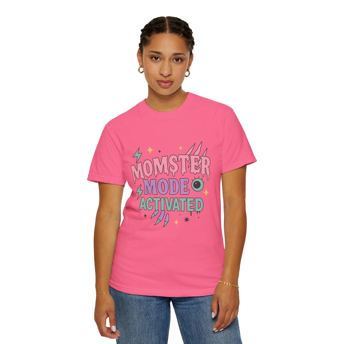 Momster Mode Activated Comfort Colors T-Shirt, Funny Mom Tee, Gift for Moms, Unisex Graphic Shirt, Parenting Humor Apparel