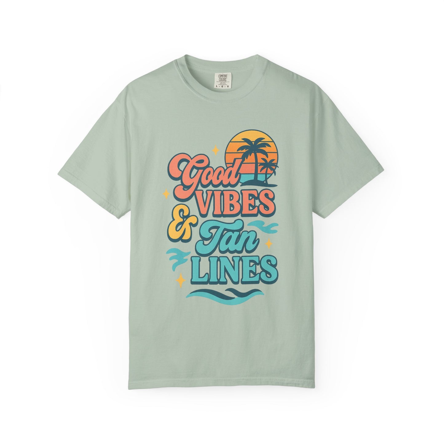 Good Vibes & Tan Lines Unisex T-Shirt, Summer Apparel, Beach Graphic Tee, Vacation Style, Casual Wear, Gift for Him/Her
