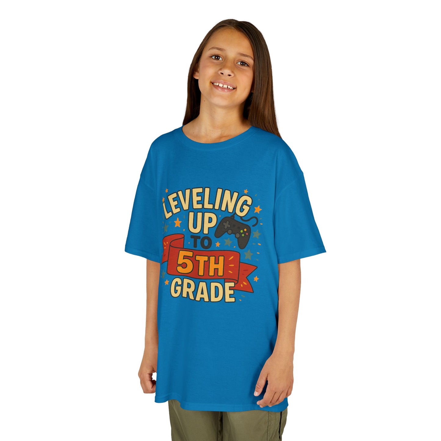 Kids Graduation Tee, Level Up to 5th Grade Shirt, Back to School Gift, Fun Class Celebration Top, Children's Achievement T-Shirt
