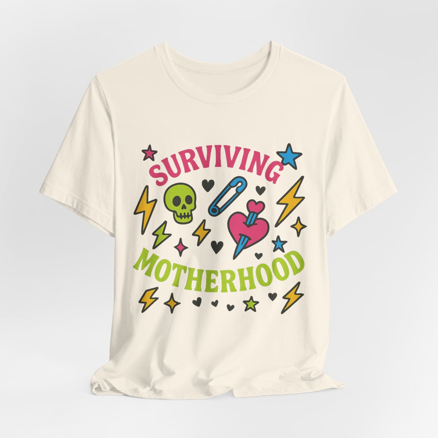 Surviving Motherhood Tee, Funny Mom Shirt, Gift for New Moms, Mother's Day Tee, Cute Graphic T-Shirt, Unisex Casual Wear