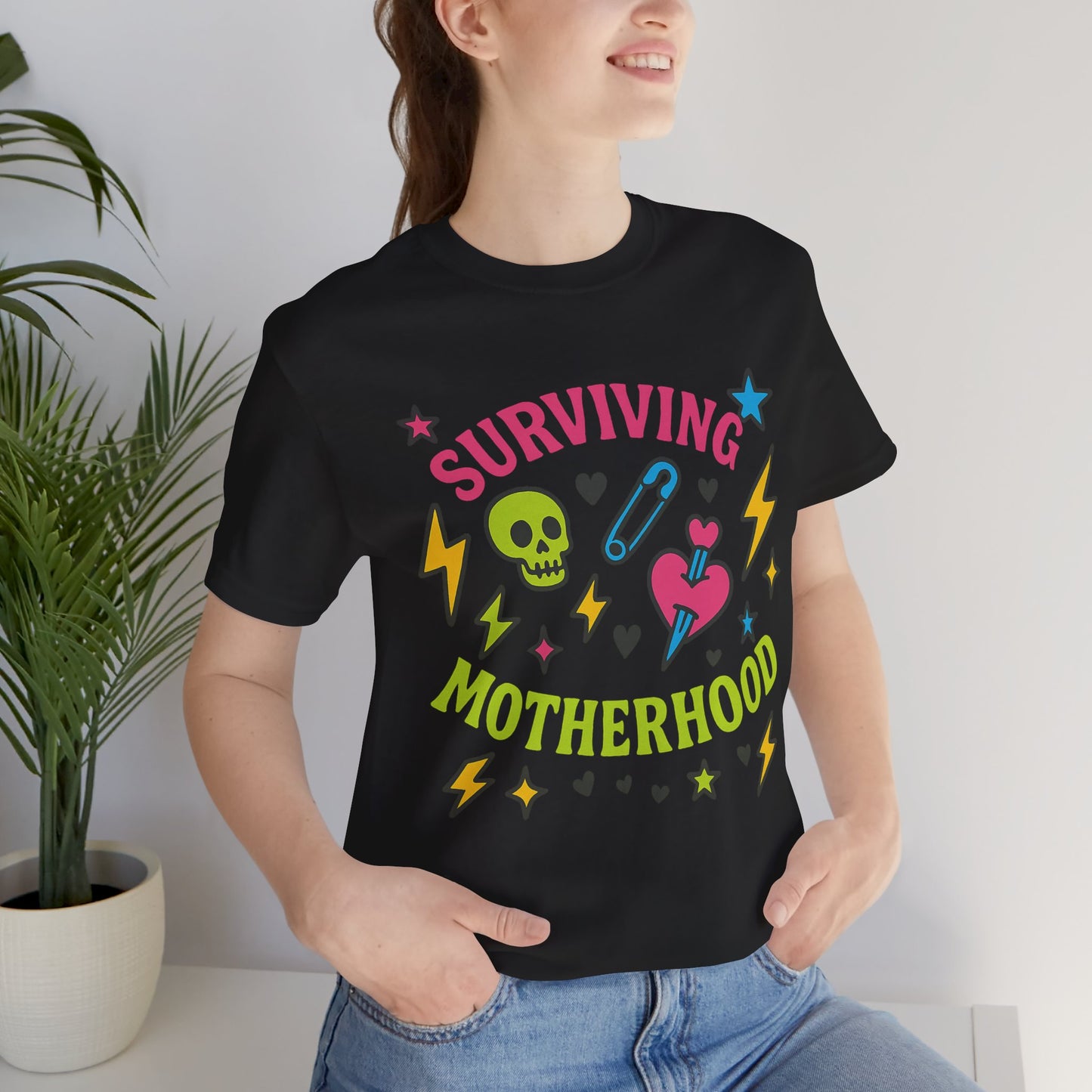 Surviving Motherhood Tee, Funny Mom Shirt, Gift for New Moms, Mother's Day Tee, Cute Graphic T-Shirt, Unisex Casual Wear