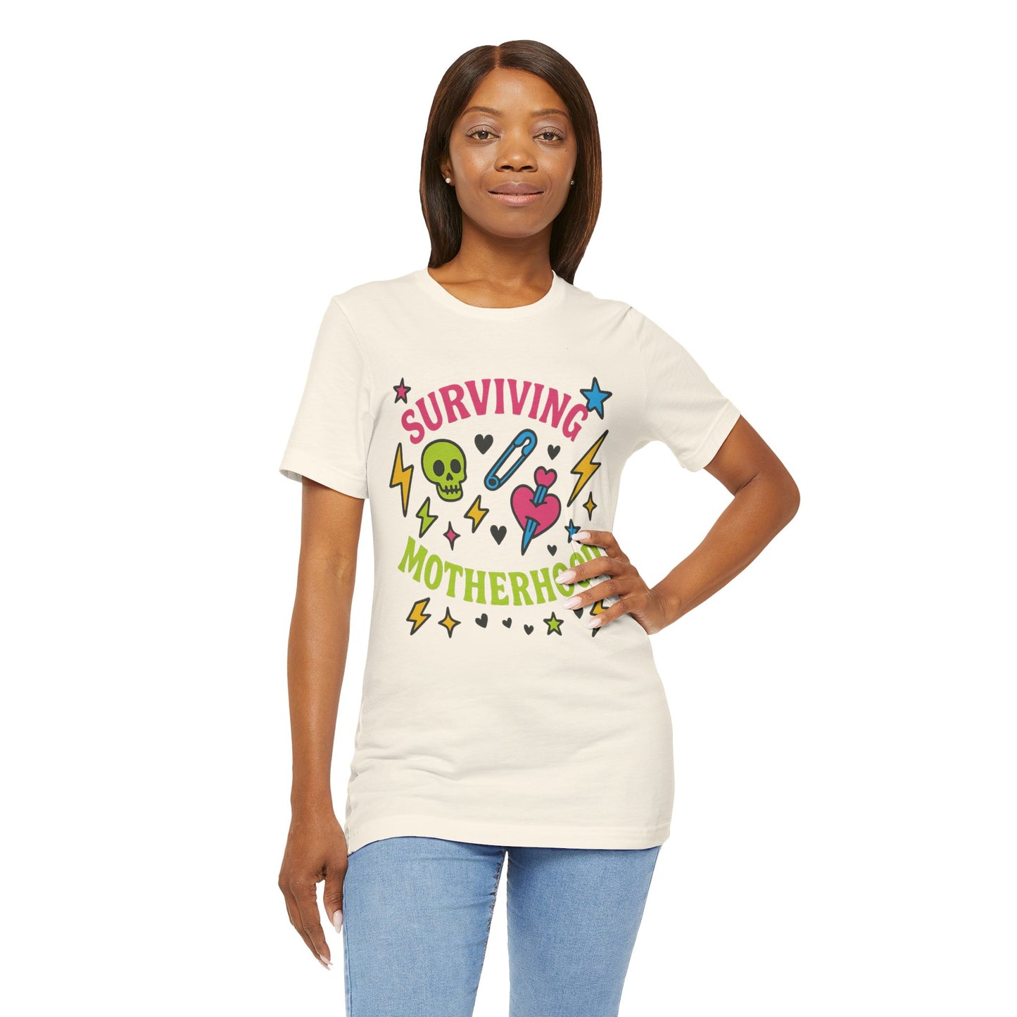 Surviving Motherhood Tee, Funny Mom Shirt, Gift for New Moms, Mother's Day Tee, Cute Graphic T-Shirt, Unisex Casual Wear