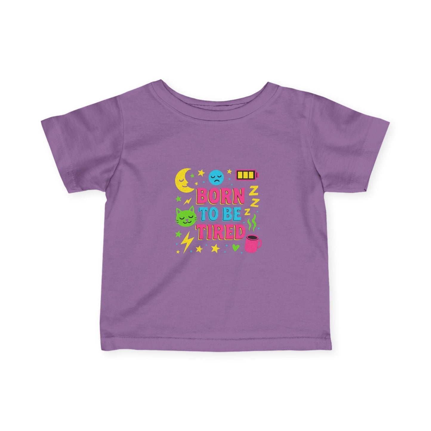 Cute Infant Fine Jersey Tee - "Born to Be Tired" - Fun Baby T-shirt, Newborn Gift, Toddler Clothing, Baby Shower, Playdate Outfit