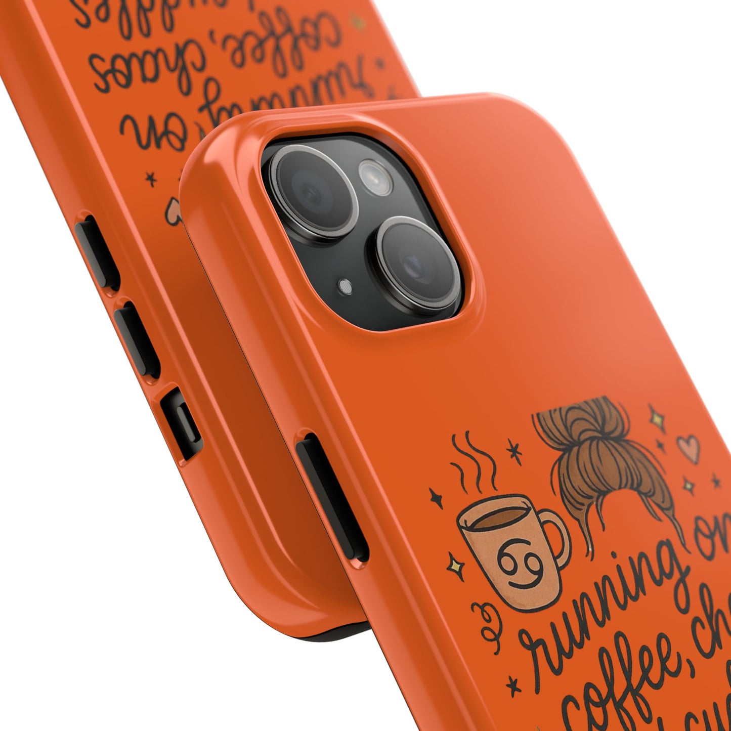 Cute Coffee Chaos Phone Case - Running on Coffee, Chaos & Cuddles, Stylish Tough Case for Coffee Lovers, Gift for Friends, Cute Phone Cover