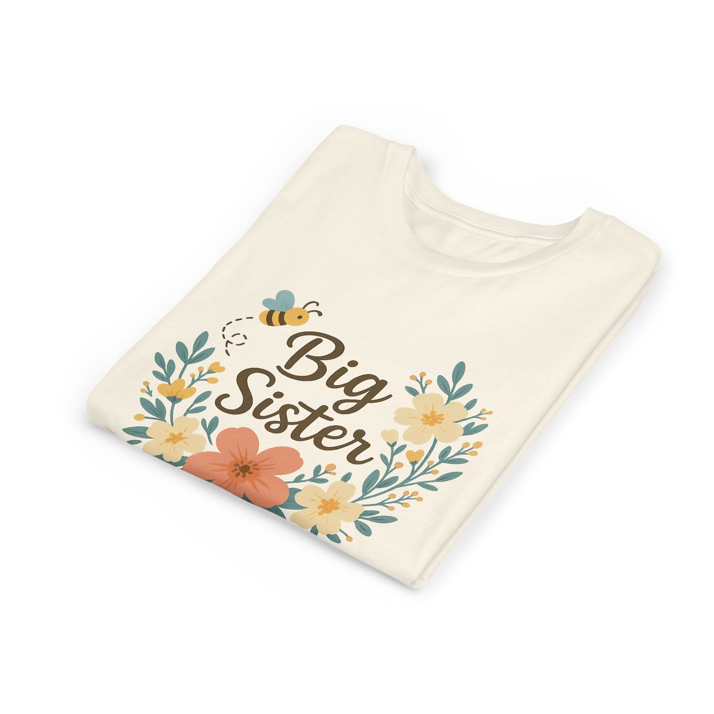 Big Sister Floral Youth Tee, Cute Kids Shirt, Gift for Siblings, Birthday, Family Celebrations, Baby Announcement, Spring Style