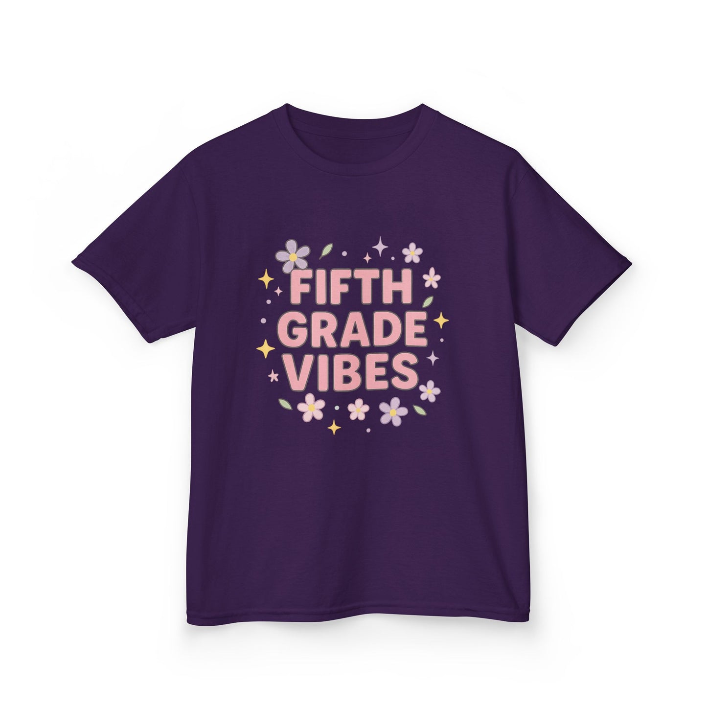 Fifth Grade Vibes Kids Tee, Fun Youth T-Shirt, Back to School Apparel, Flower Power Tee, Casual Summer Shirt, Gift for Kids