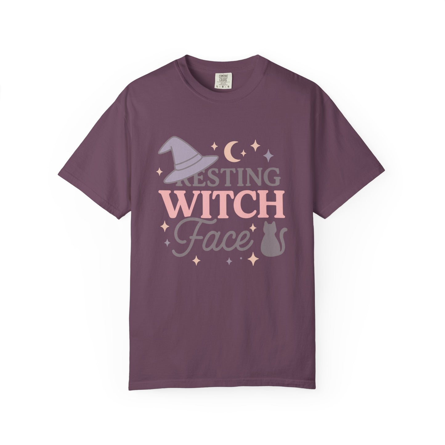 Fun Resting Witch Face Comfort Colors T-Shirt, Cozy Graphic Tee, Halloween Apparel, Gift for Witches, Unisex Seasonal Clothing, Witch-Themed Tee
