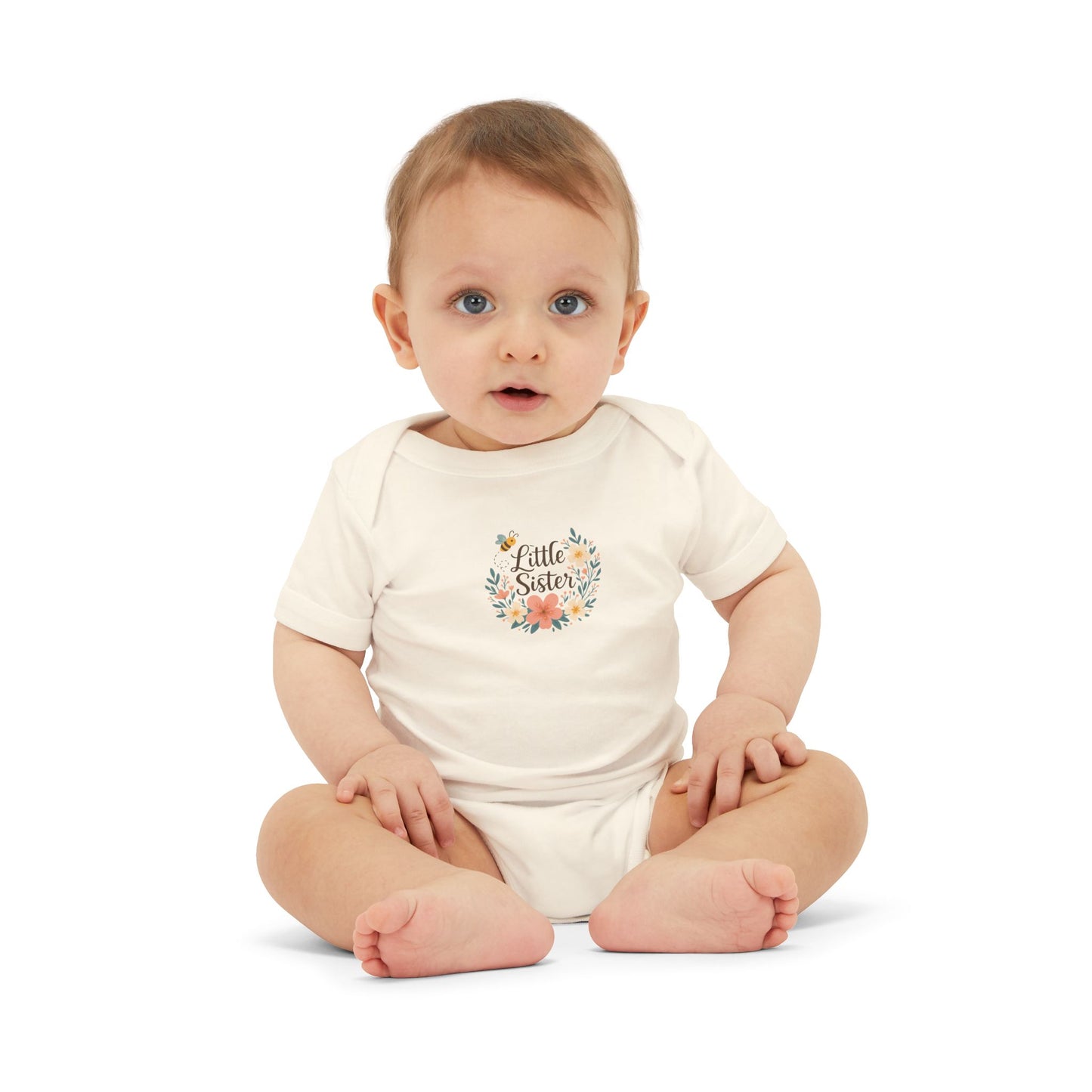 Little Sister Infant One Piece, Cute Baby Bodysuit for Newborn Girls, Baby Shower Gift, Toddler Outfit, Floral Design