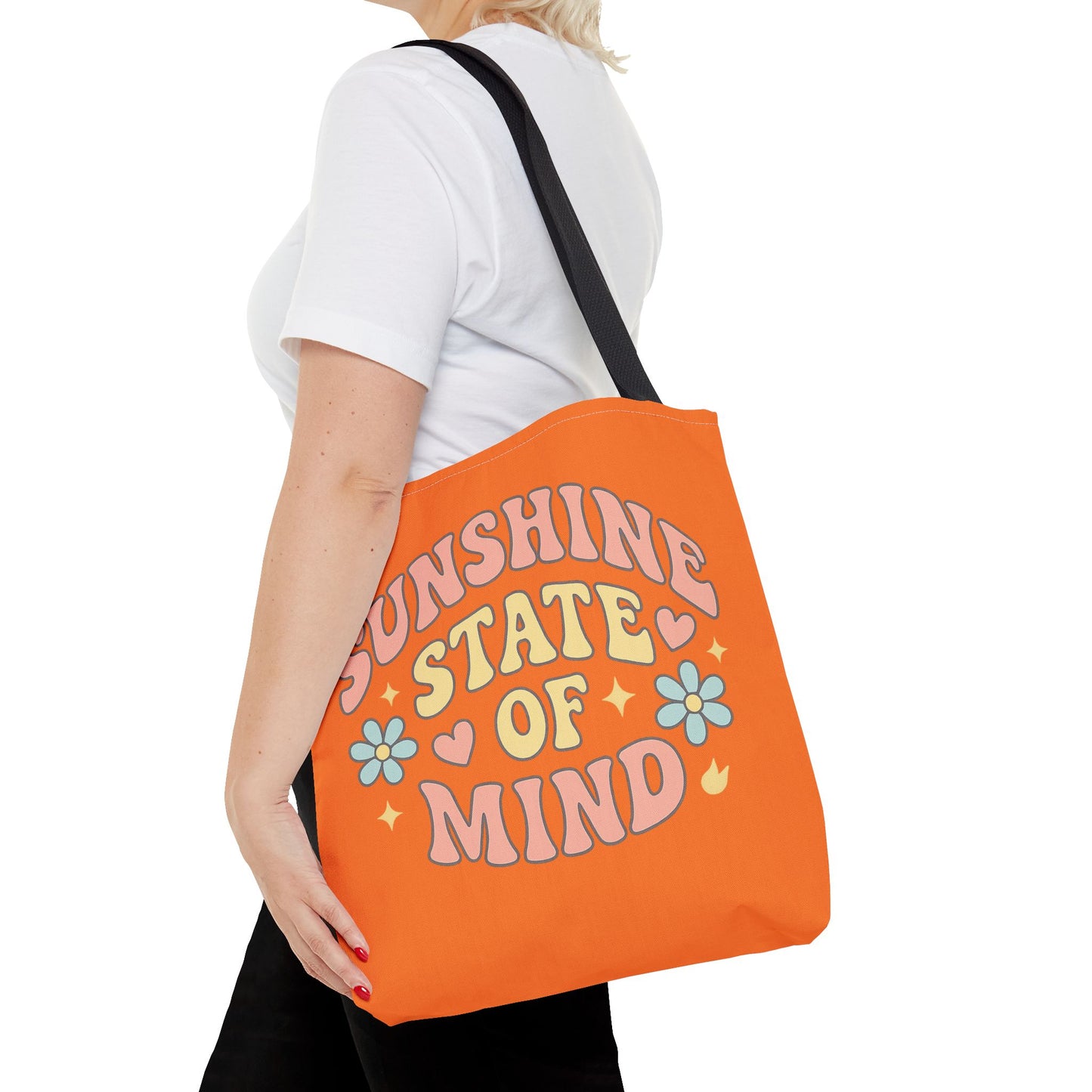 Sunshine State of Mind Tote Bag, Eco-Friendly Beach Bag, Summer Vibes, Gift for Friends, Casual Everyday Carryall, Fun Colorful Accessories
