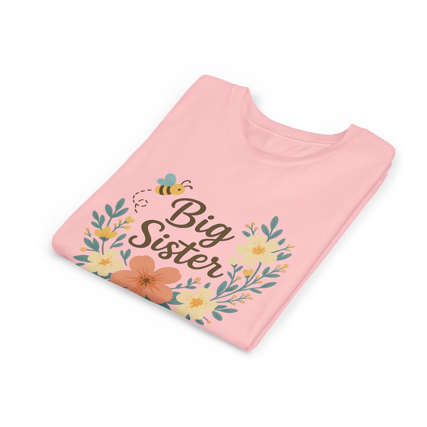 Big Sister Floral Youth Tee, Cute Kids Shirt, Gift for Siblings, Birthday, Family Celebrations, Baby Announcement, Spring Style