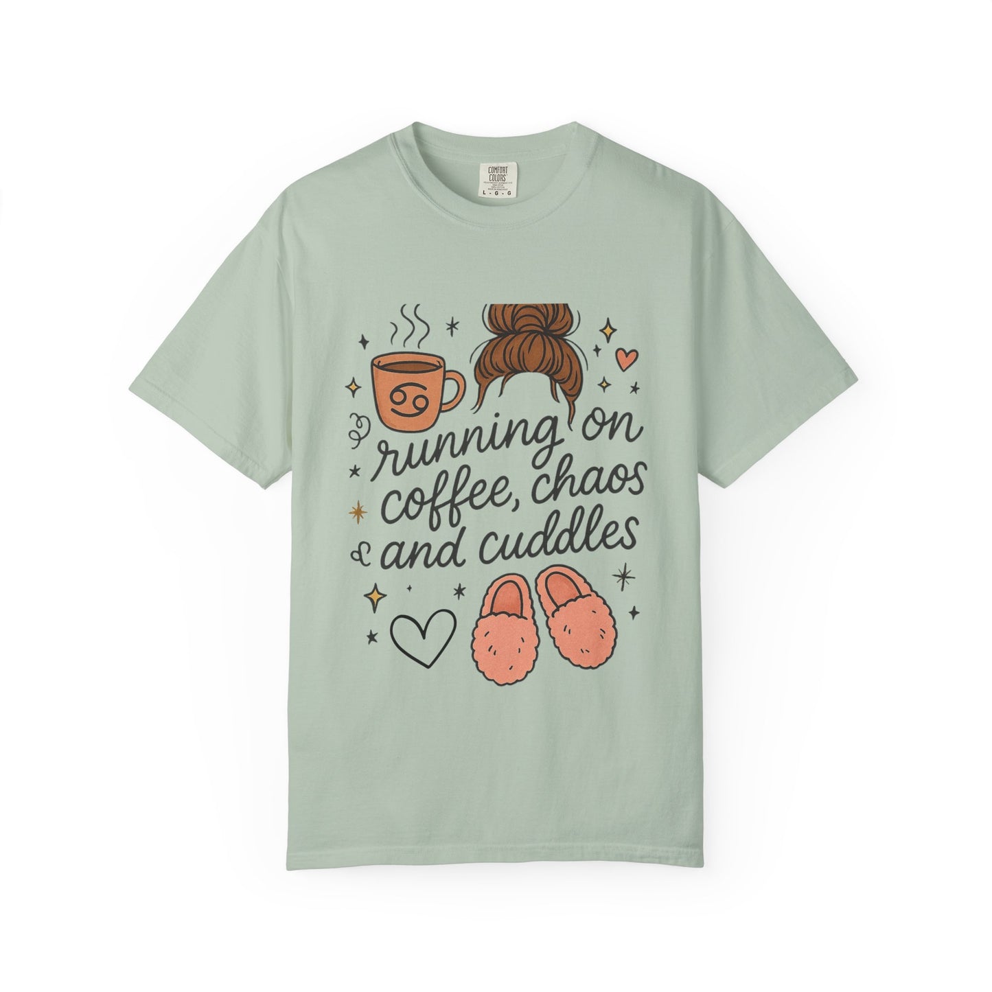 Cozy Quote T-Shirt, Running On Coffee Shirt, Gifts for Her, Funny Tee, Relaxed Fit Top, Mothers Day Gift