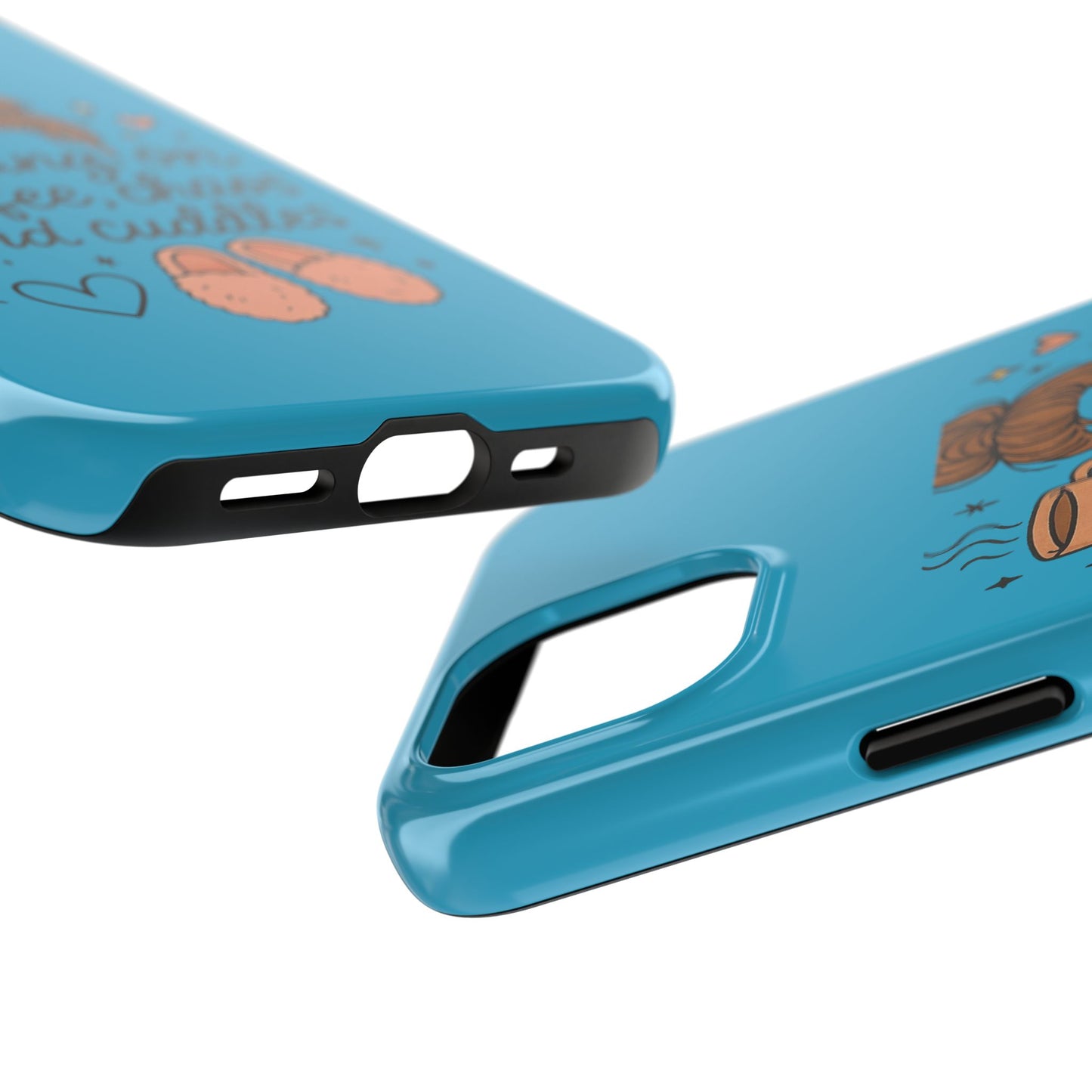 Cute Coffee Chaos Phone Case - Running on Coffee, Chaos & Cuddles, Stylish Tough Case for Coffee Lovers, Gift for Friends, Cute Phone Cover