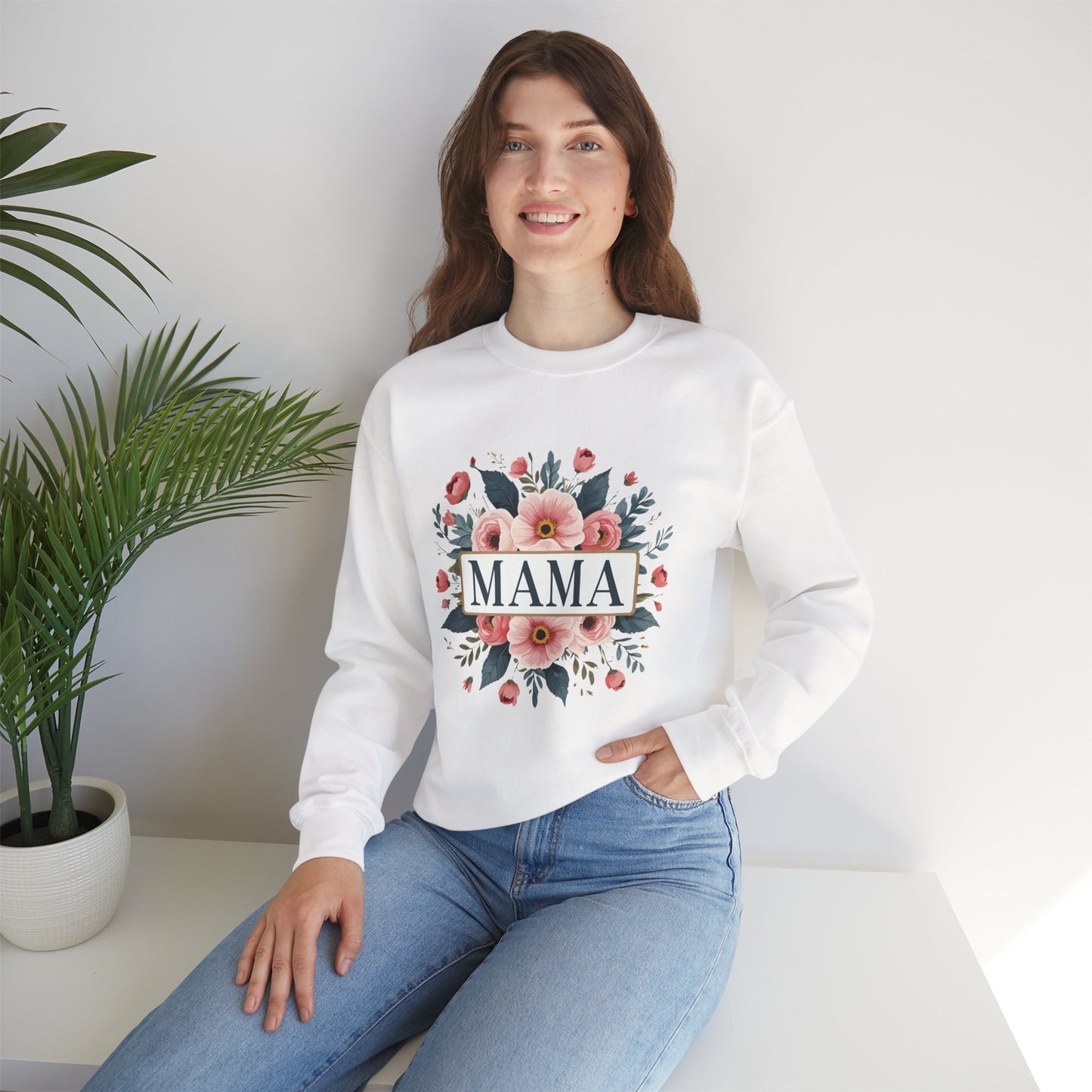 Floral Mama Sweatshirt, Mother's Day Gift, Cozy Sweatshirt, Unisex Crewneck, Floral Sweatshirt for Moms, Spring Fashion