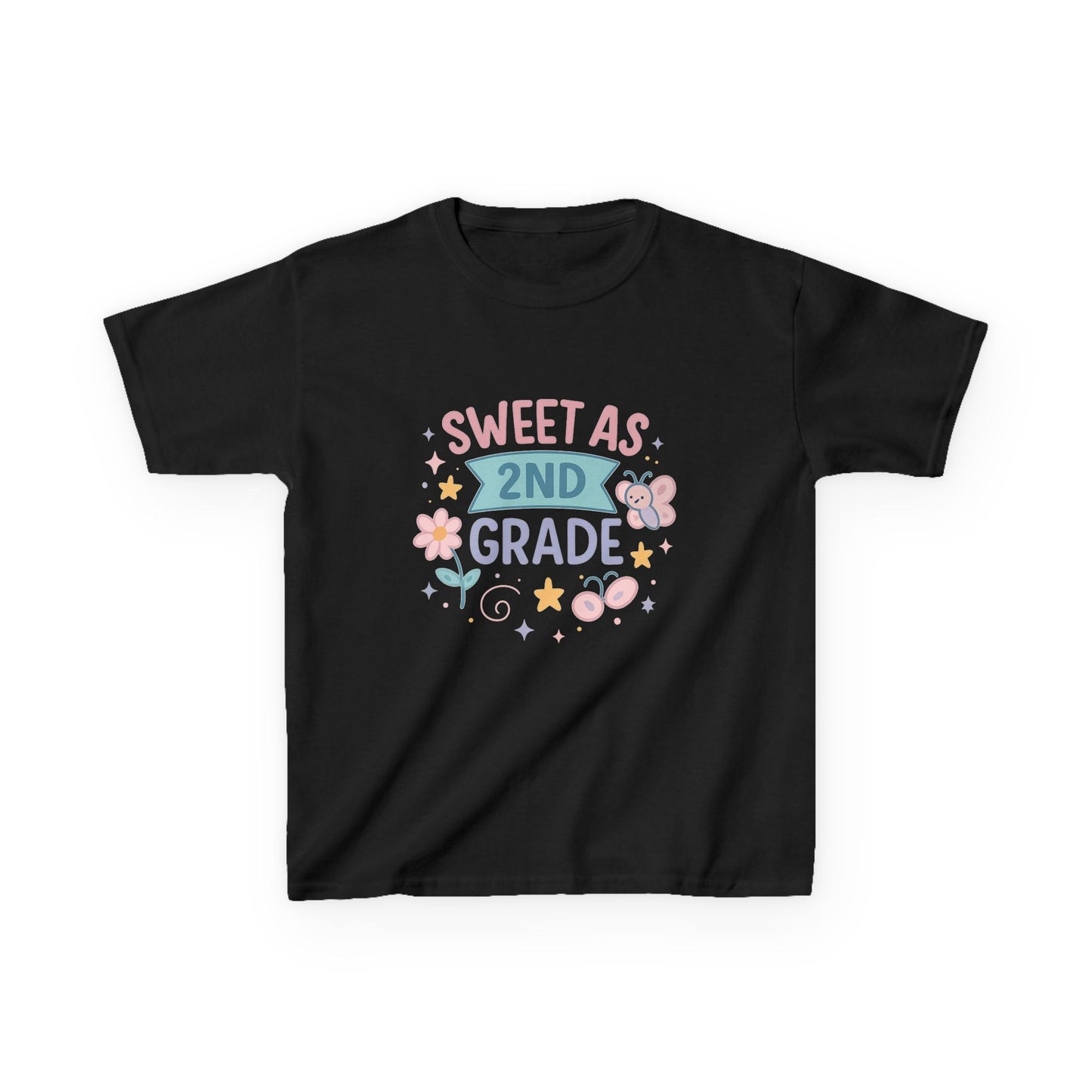 Sweet as 2nd Grade Kids Tee, Cute Kids T-Shirt, Back to School Shirt, Butterfly Design, Kids Gift, Spring Outfit, Children's Apparel