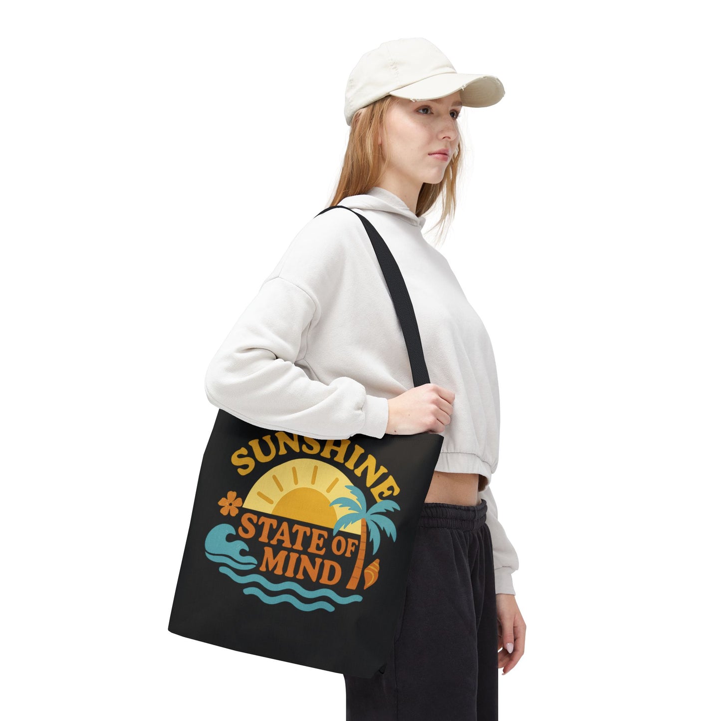 Sunshine State of Mind Tote Bag, Beach Bag, Summer Accessory, Eco-Friendly Tote, Gift for Travelers, Casual Everyday Tote