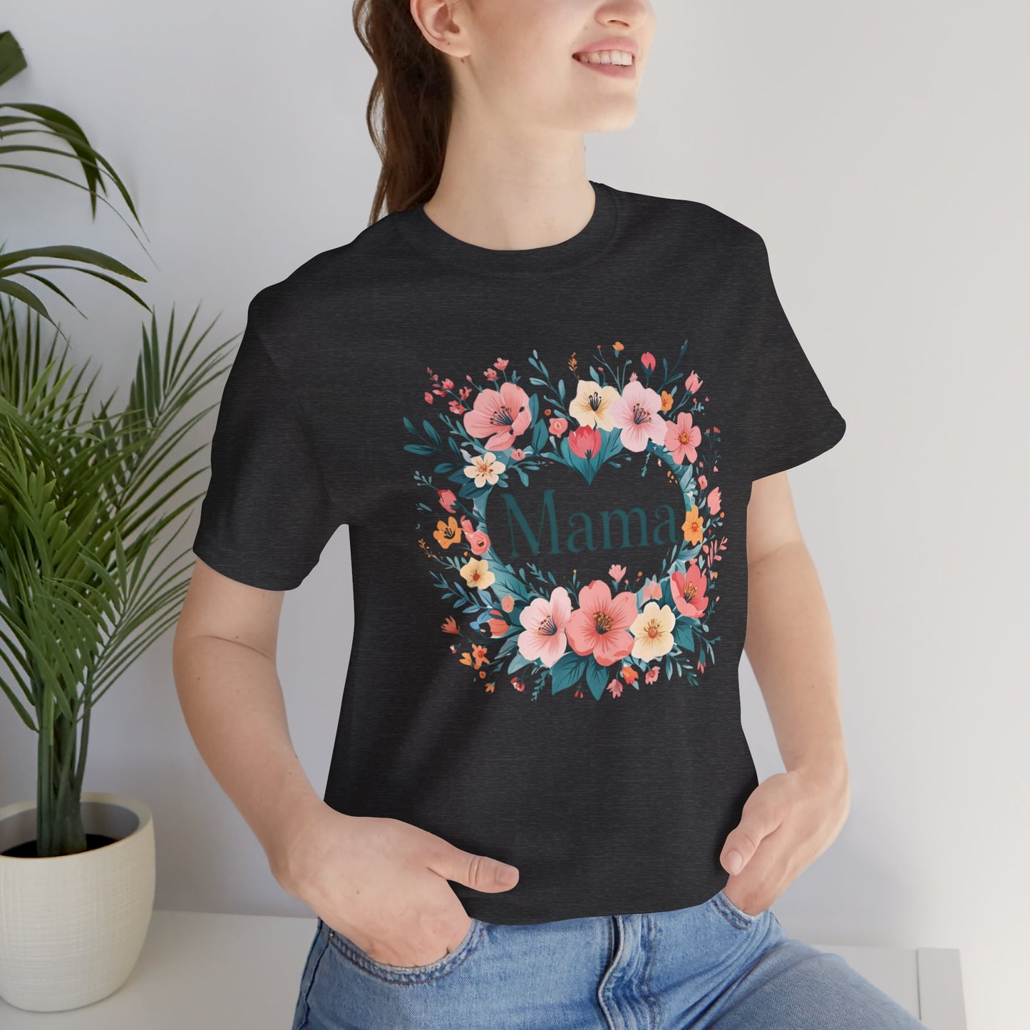 Floral Mama Tee - Perfect Gift for Moms, Mothers Day Shirt, Casual Wear, Birthday Surprise, Family Gathering