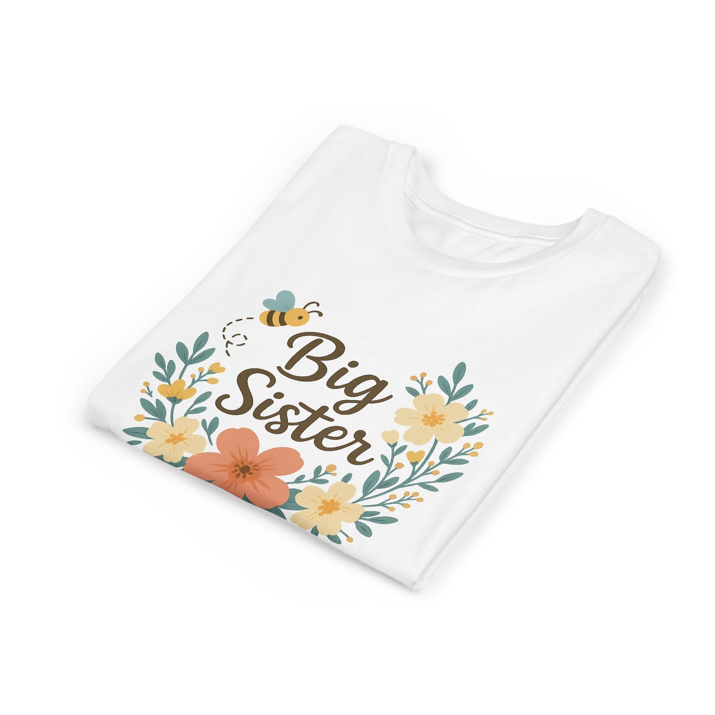 Big Sister Floral Youth Tee, Cute Kids Shirt, Gift for Siblings, Birthday, Family Celebrations, Baby Announcement, Spring Style
