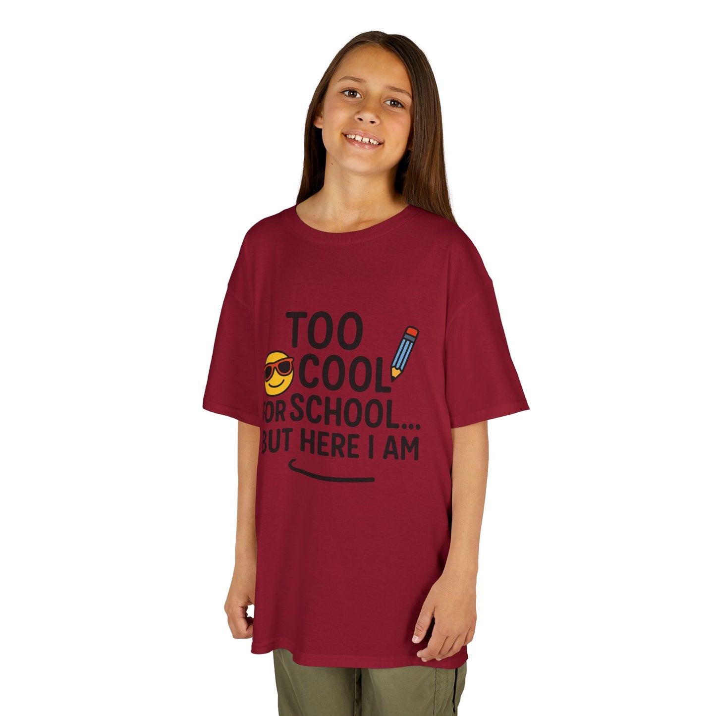 Kids Fun Tee: 'Too Cool for School' Graphic Shirt, Kids Tops, Back to School Wear, Birthday Gift, Casual Apparel