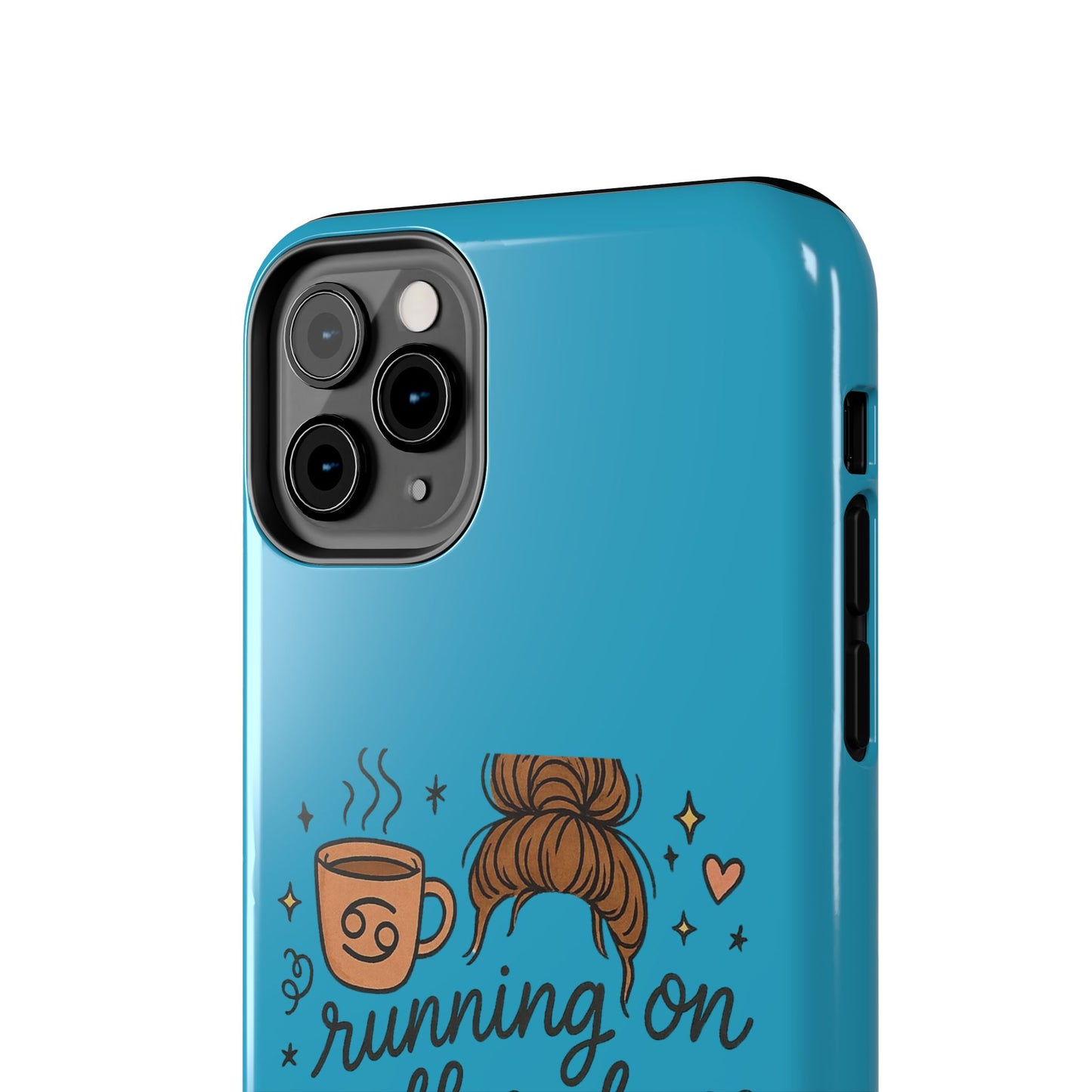 Cute Coffee Chaos Phone Case - Running on Coffee, Chaos & Cuddles, Stylish Tough Case for Coffee Lovers, Gift for Friends, Cute Phone Cover
