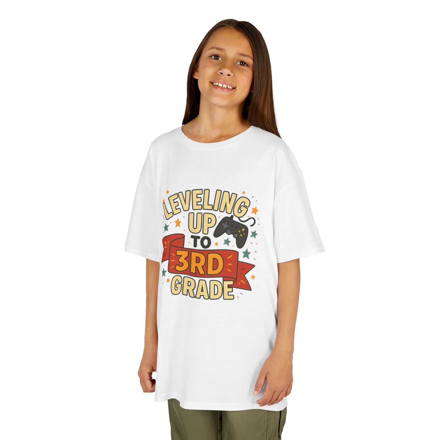 Kids Grade Celebration Tee | Leveling Up to 3rd Grade Shirt, Back to School Gift, Birthday Outfit, Fun Kids T-Shirt, Classroom Wear