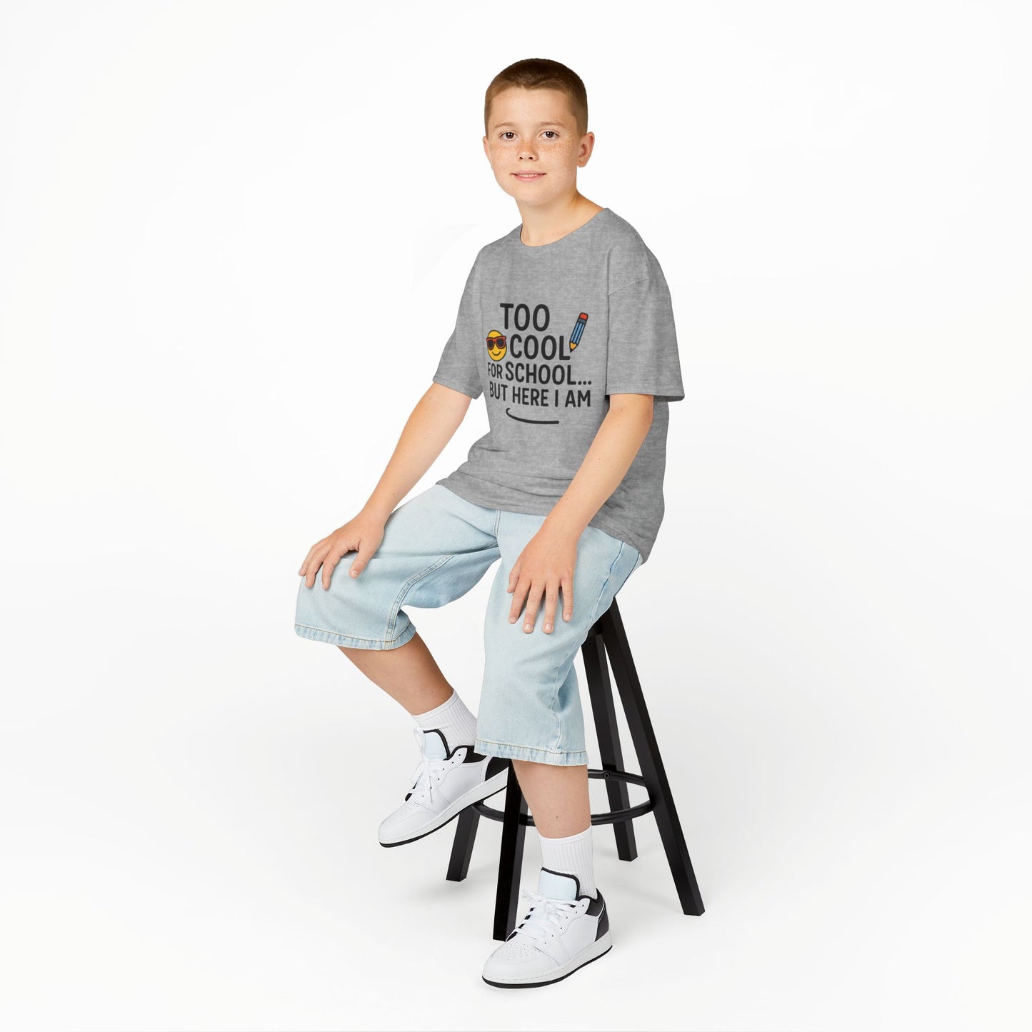 Kids Fun Tee: 'Too Cool for School' Graphic Shirt, Kids Tops, Back to School Wear, Birthday Gift, Casual Apparel
