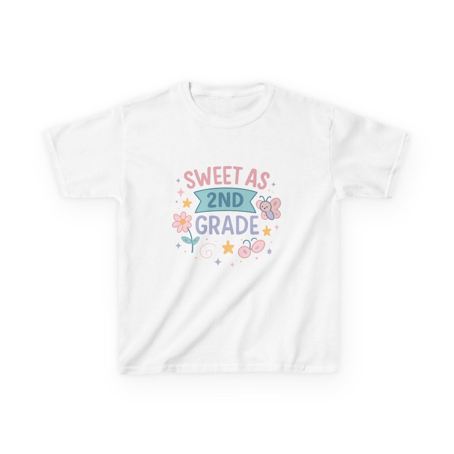 Sweet as 2nd Grade Kids Tee, Cute Kids T-Shirt, Back to School Shirt, Butterfly Design, Kids Gift, Spring Outfit, Children's Apparel