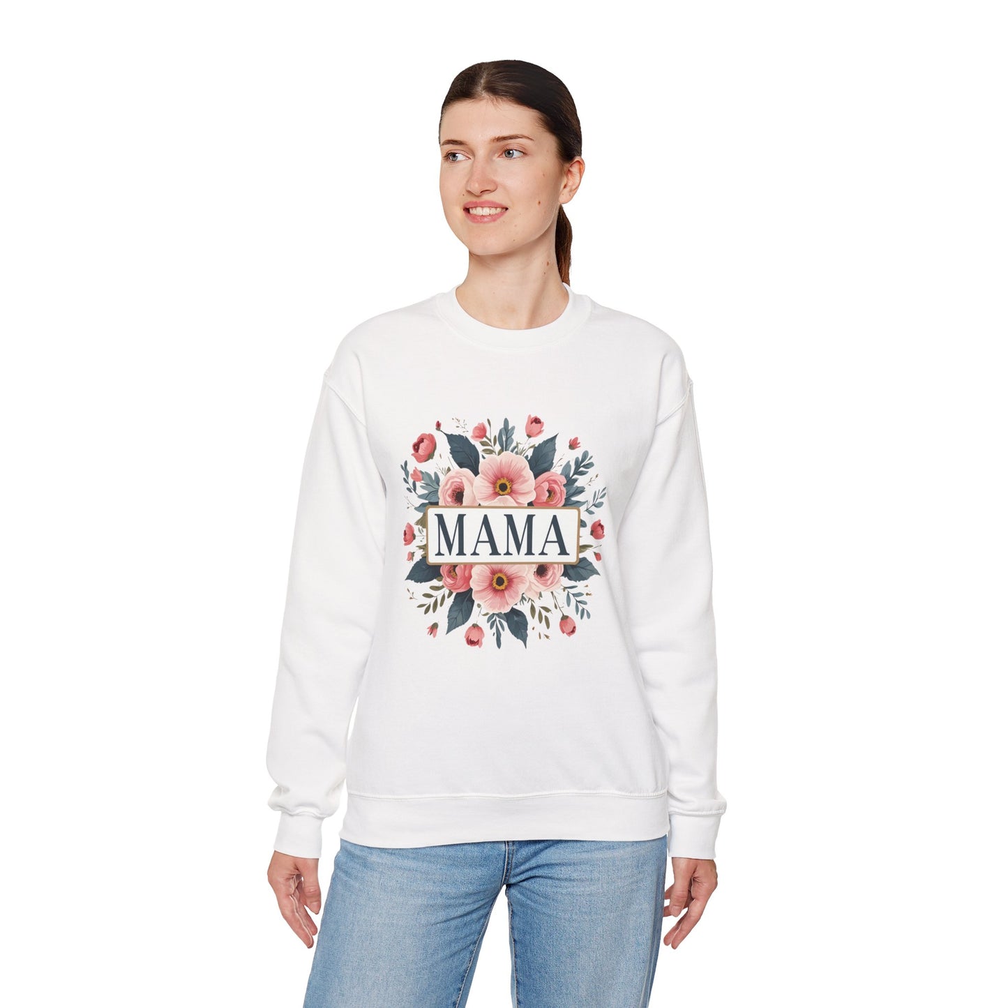 Floral Mama Sweatshirt, Mother's Day Gift, Cozy Sweatshirt, Unisex Crewneck, Floral Sweatshirt for Moms, Spring Fashion